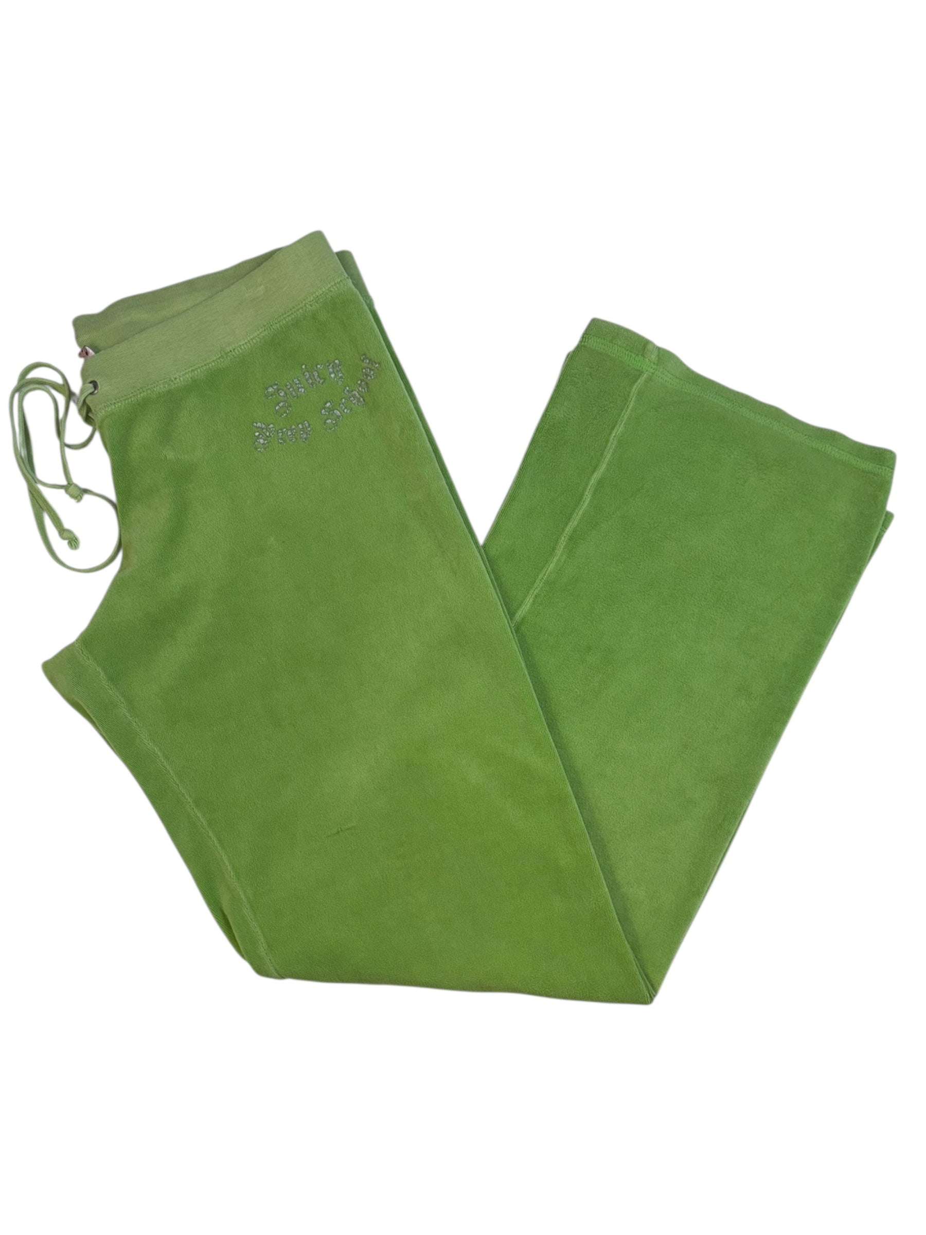 (M) Lime Green printed Juicy Couture Velour Pants