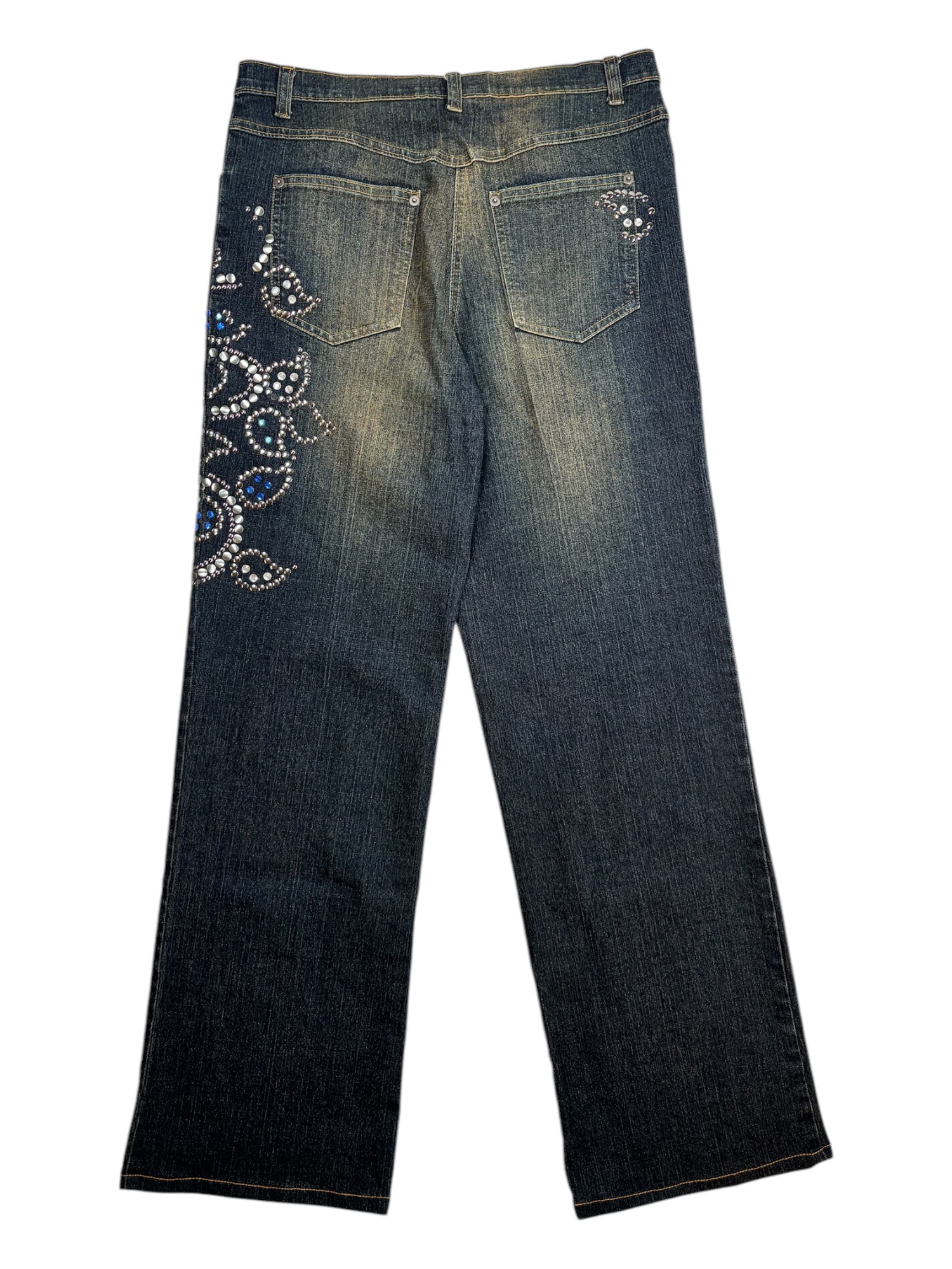 (20) Essentiel Embellished Y2K Jeans