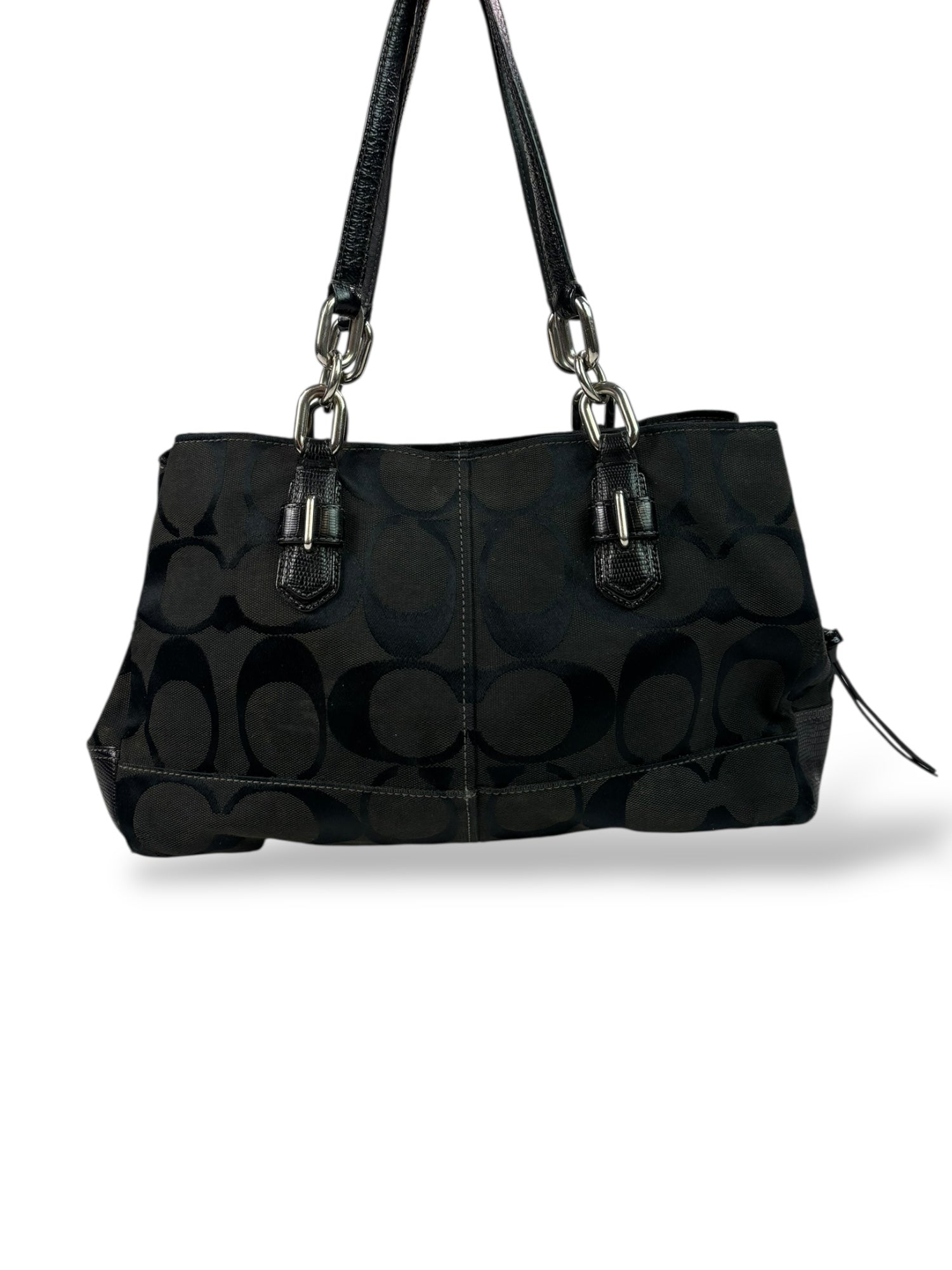 (O/S) Black Monogram Coach Shoulder Purse