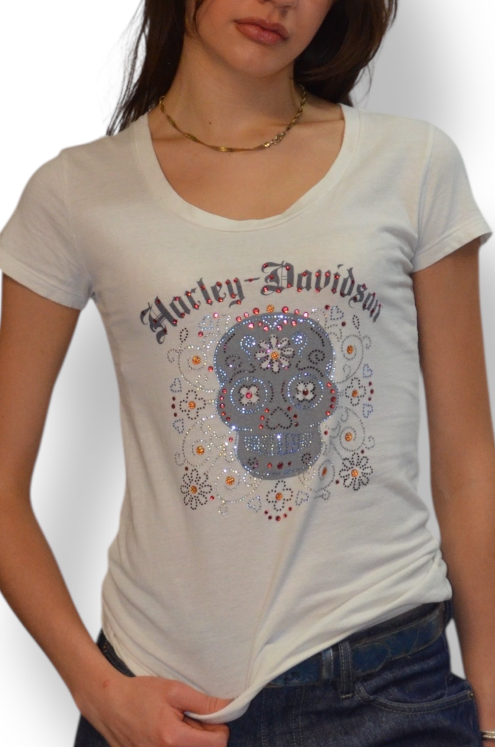 (S) Anaheim Embellished Harley Davidson Tee