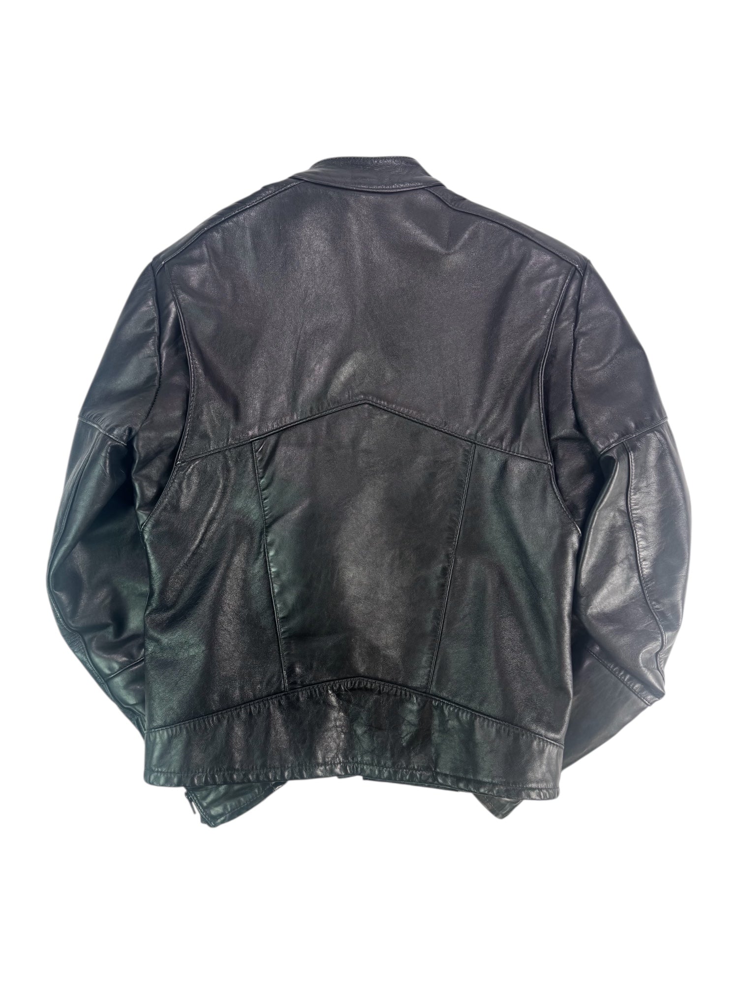 (M) Falcon Black Leather Moto Style Jacket