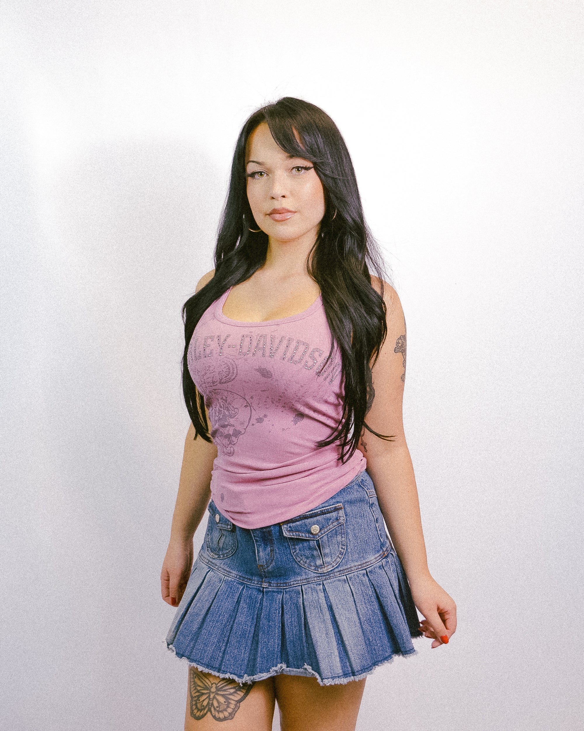 (M) Harley Davidson Pink Ribbed Tank