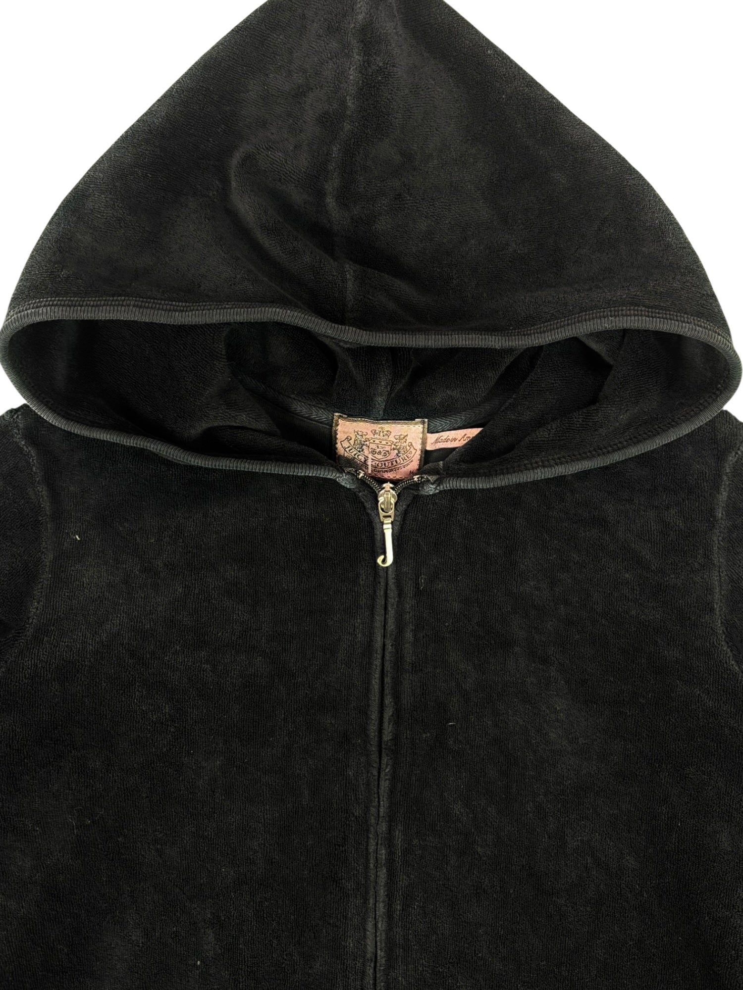 (S) Black Terry-cloth Juicy Couture Zip up Hoodie
