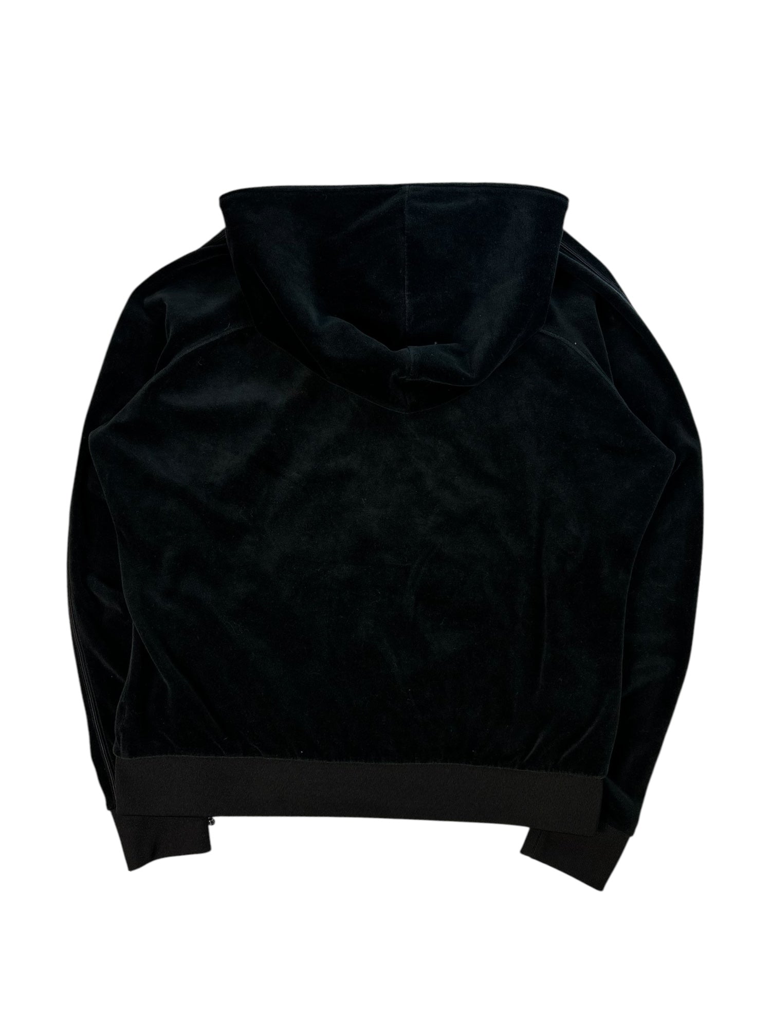 (L) Black Juicy Couture Velour Zip Up Hoodie