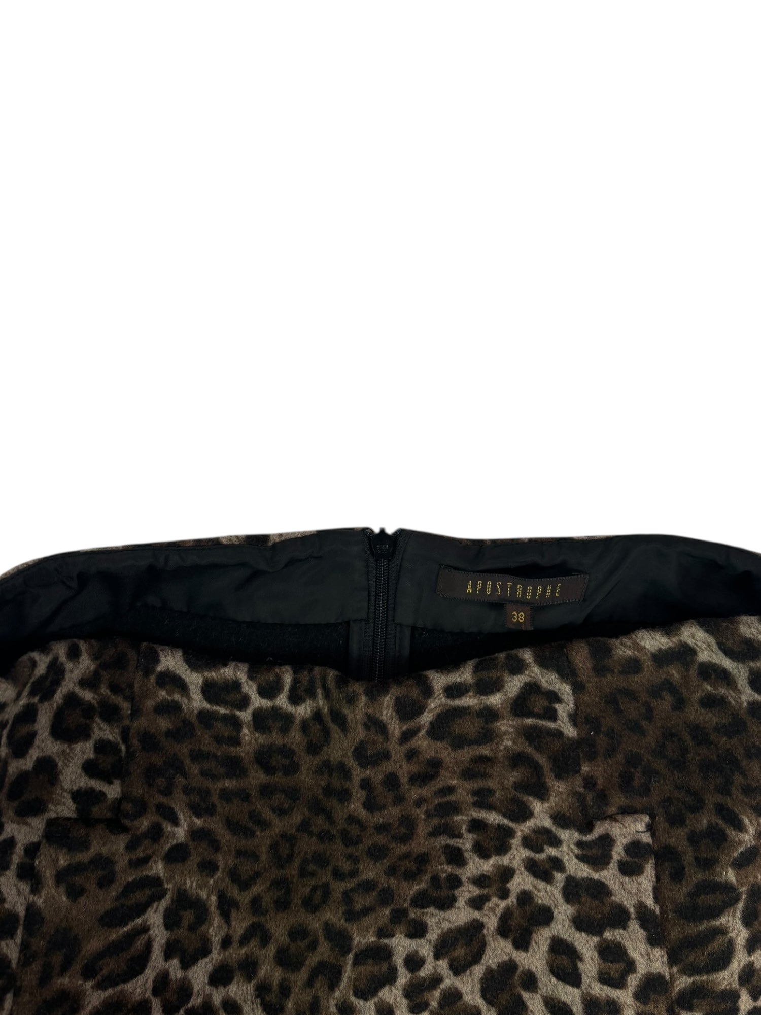 (26) Cheetah Print Wool Skirt