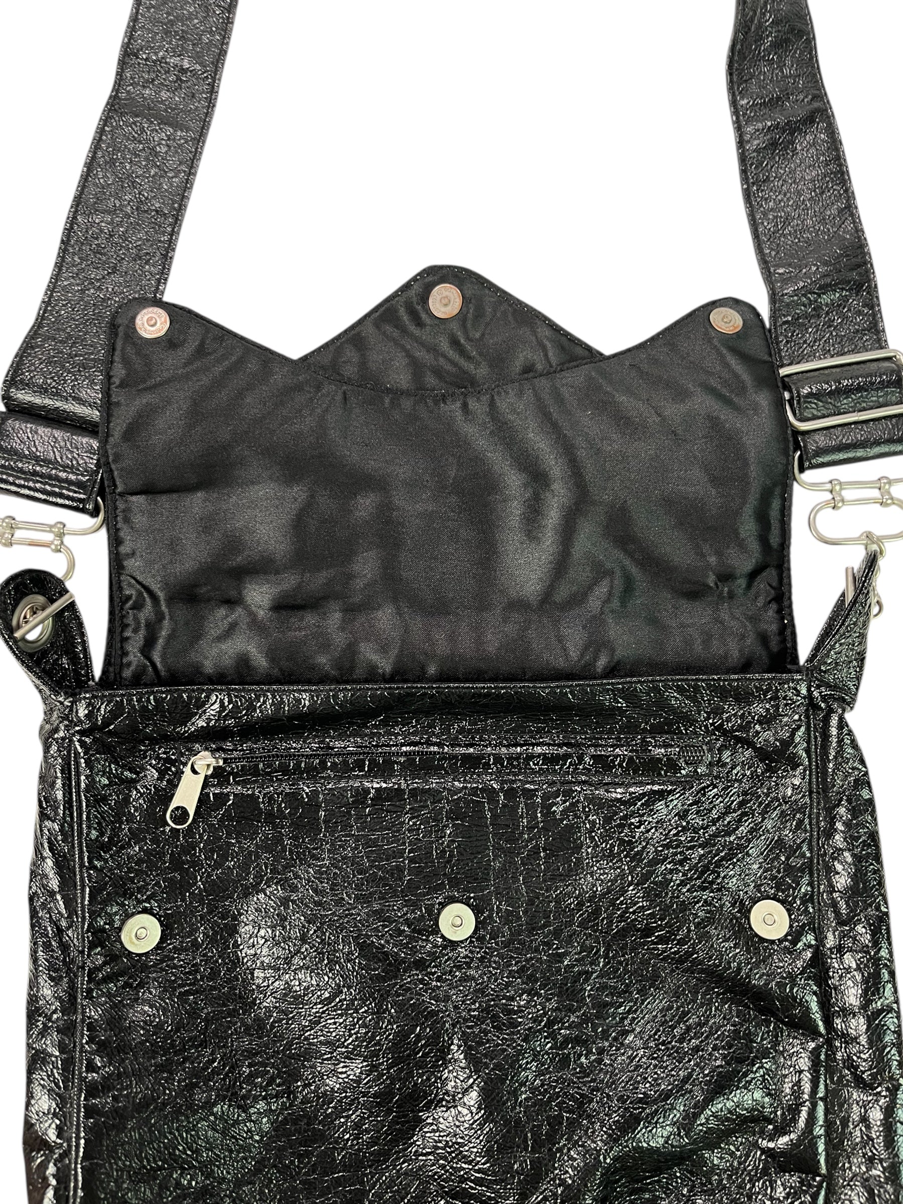 Missy Sixty Black Pleather Messenger Bag