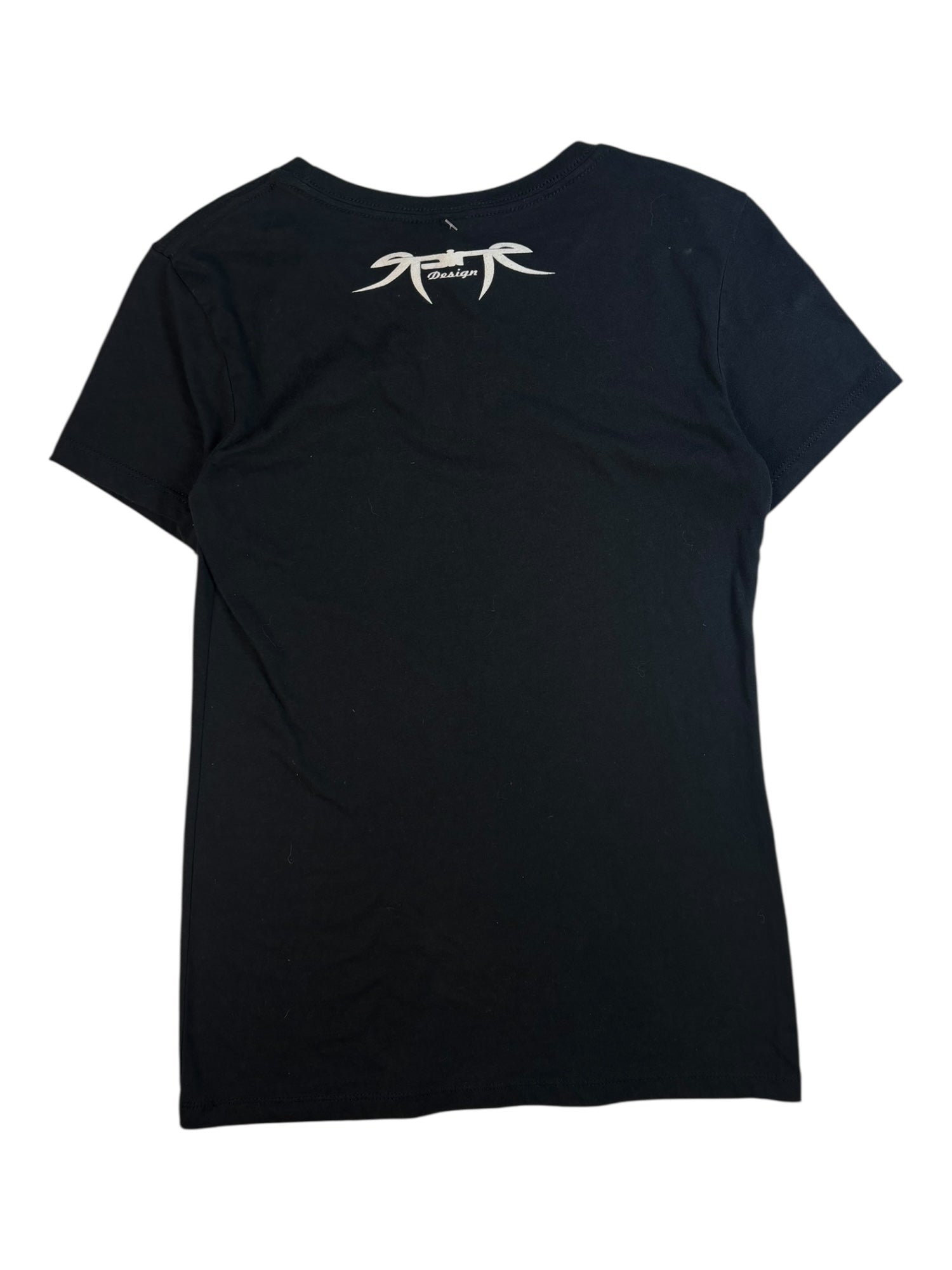 (S) Pink and Black Y2K Graphic Tee
