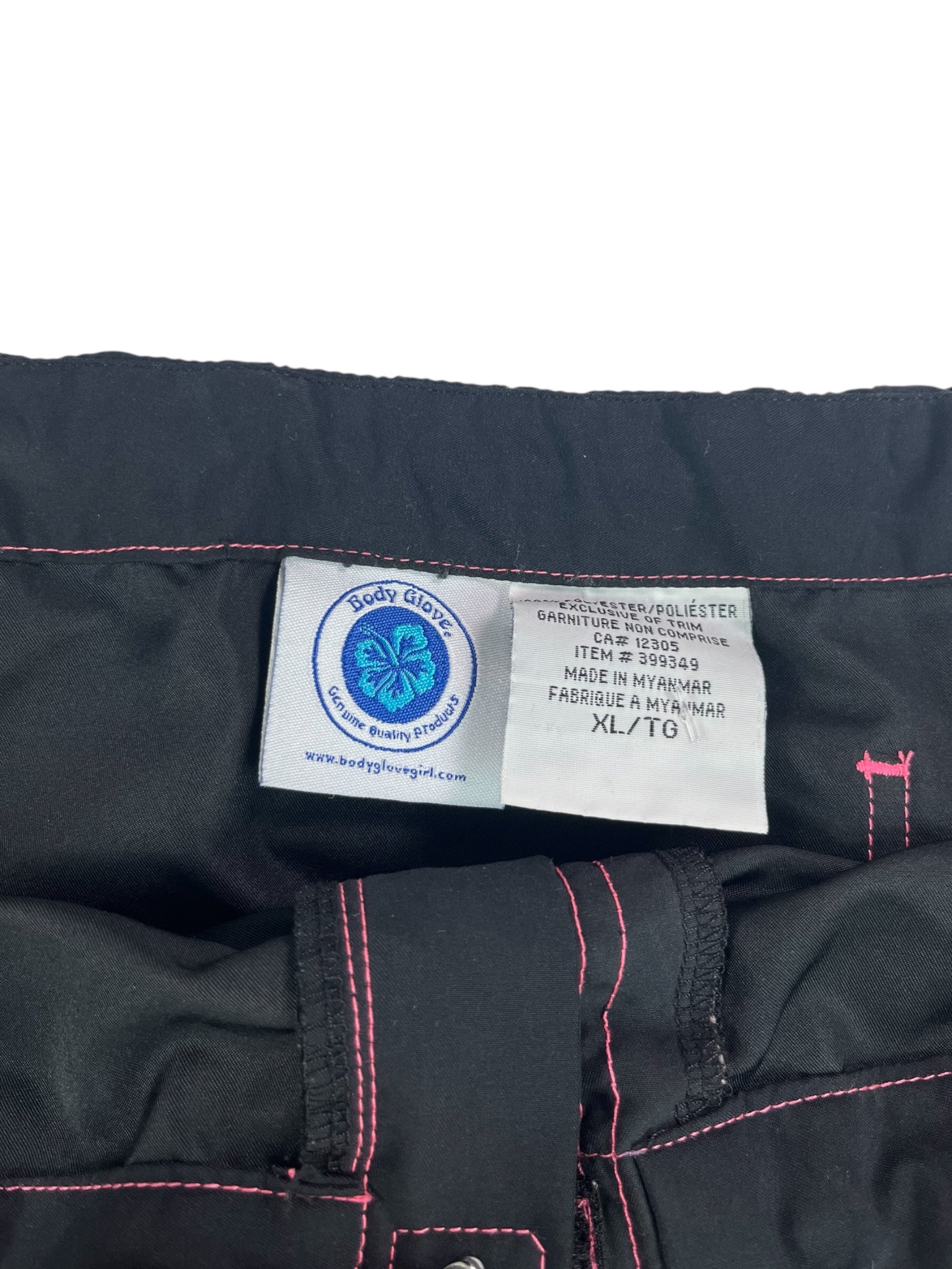 (M/L) Y2K Body Glove Black & Pink Mini Skirt