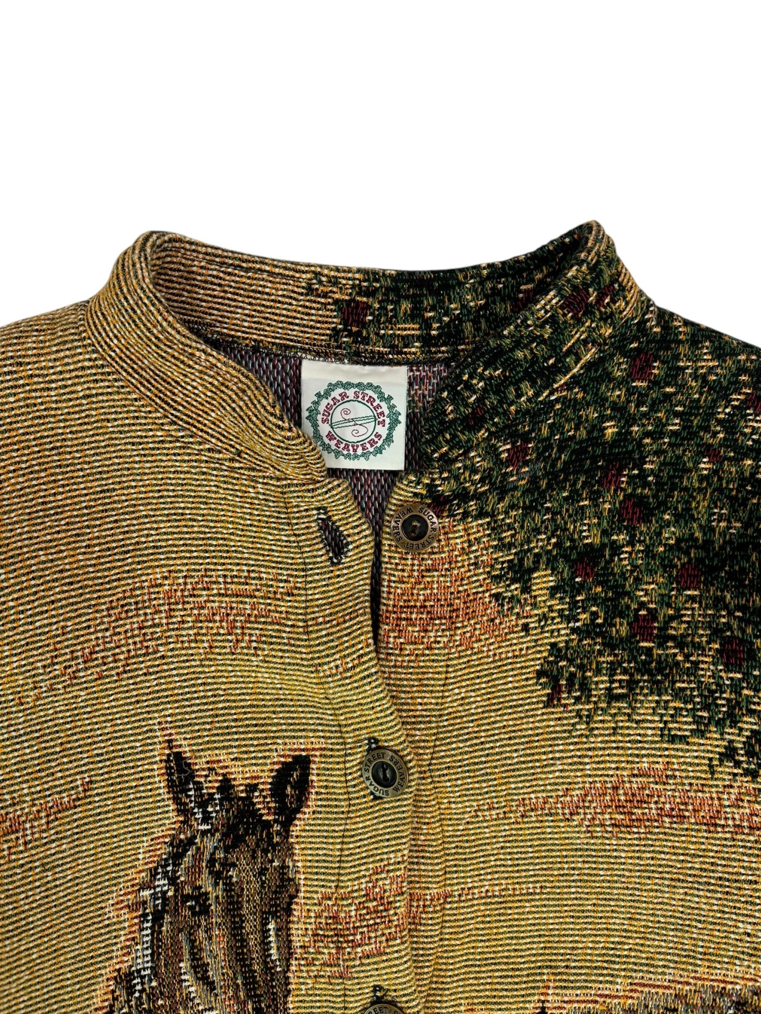 (M) Knit Horse Button-up Sweater