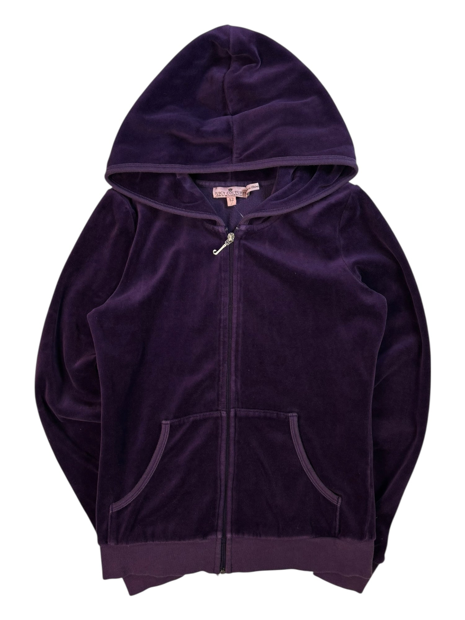 (XS) Dark Purple Juicy Couture Velour Zip-up Hoodie