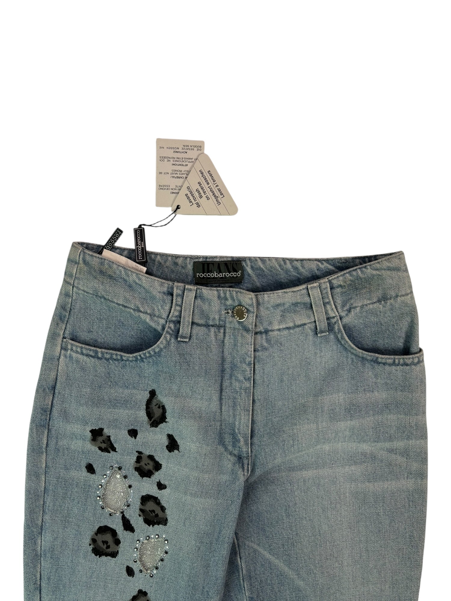 (28) RoccoBarocco Chetah Detailed Jeans