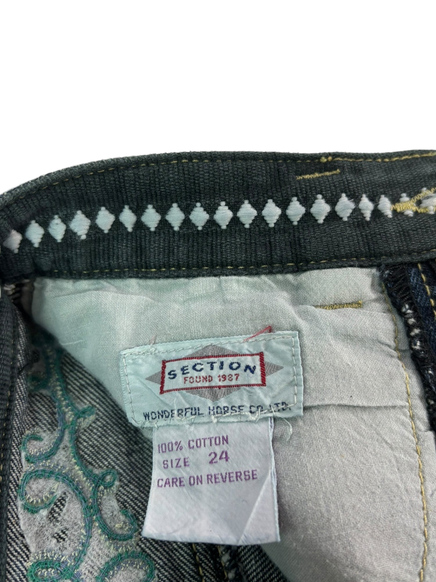 (23) Vintage Section Denim Mini Skirt