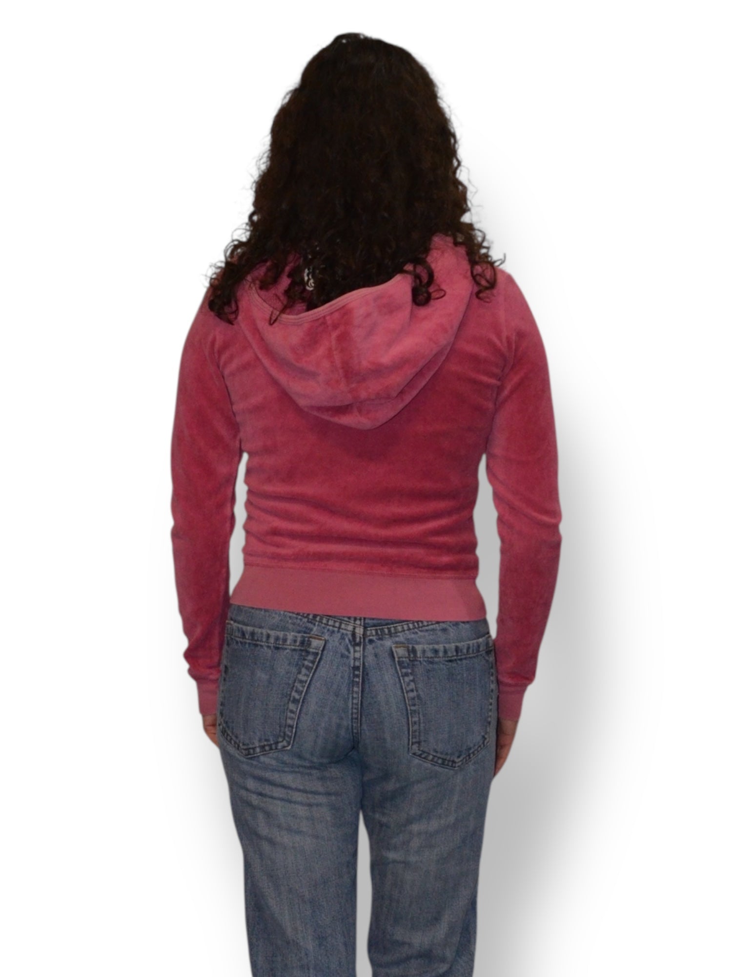 (M) Pink Juicy Couture Velour Zip Up Hoodie