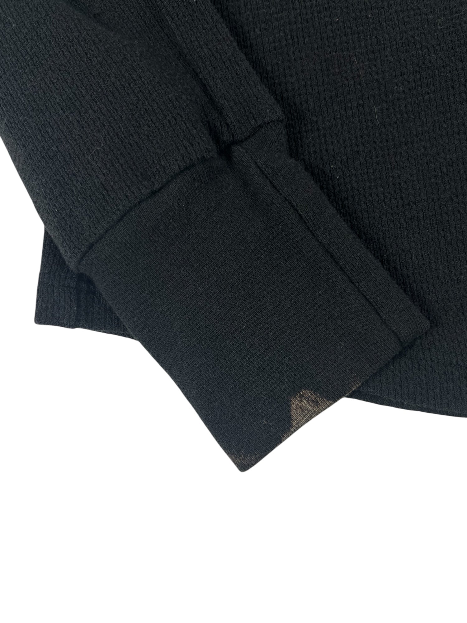 (M) Black FOX Waffle-knit Long Sleeve