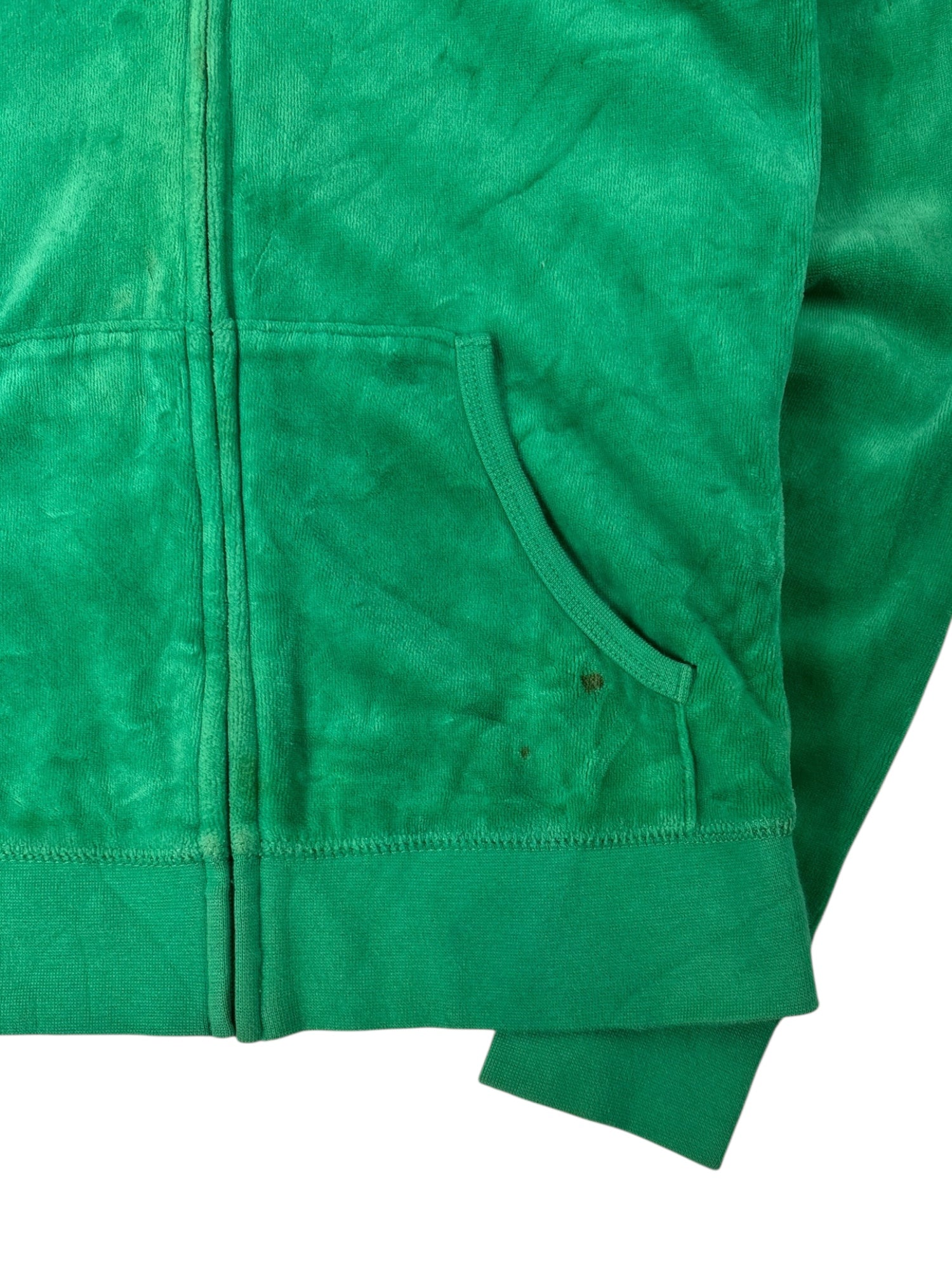 (XS) Green Embroidered Graphic Juicy Couture Zip-up Hoodie