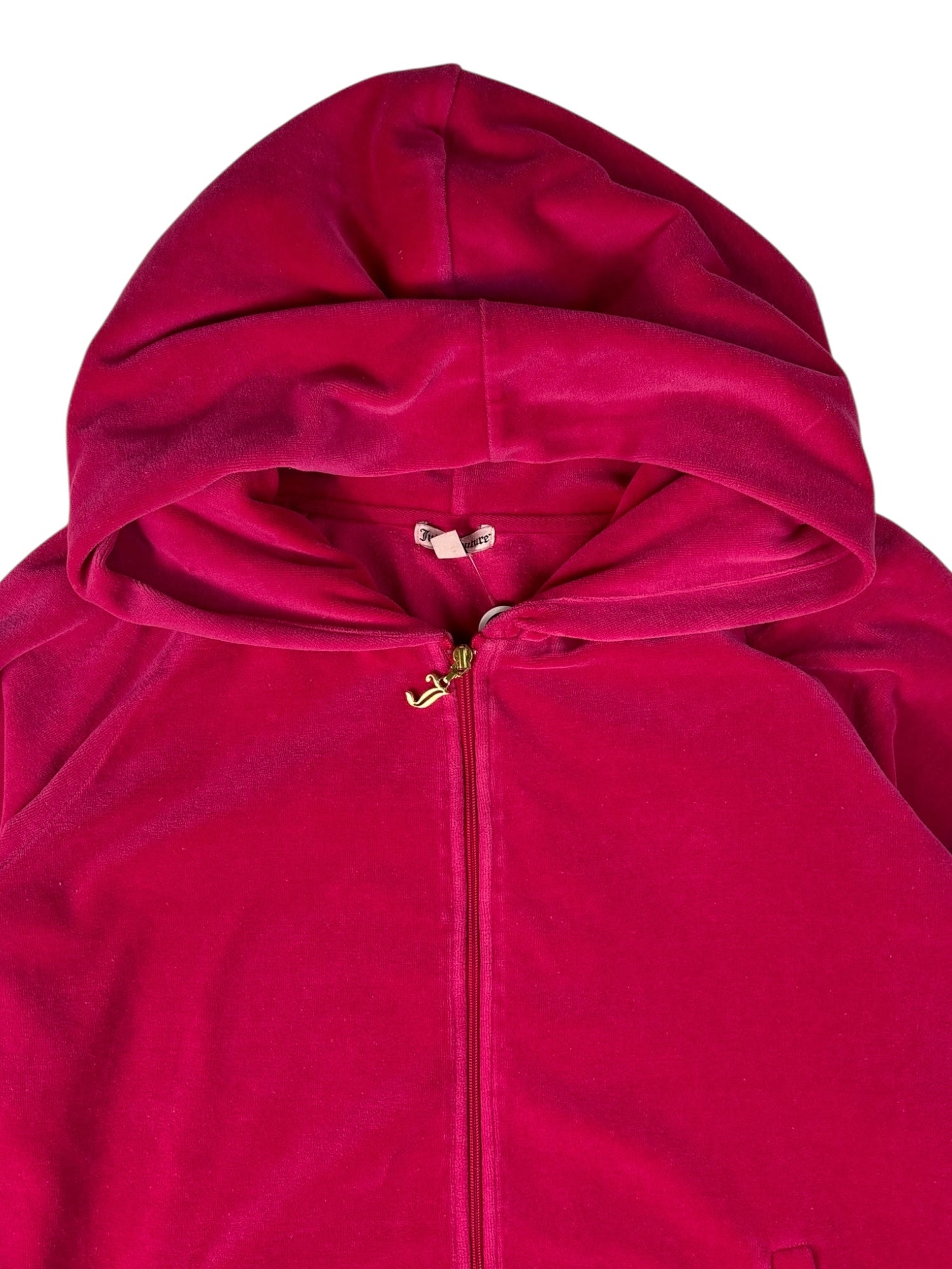 (L) Hot Pink Embroidered Juicy Couture Zip Up Hoodie