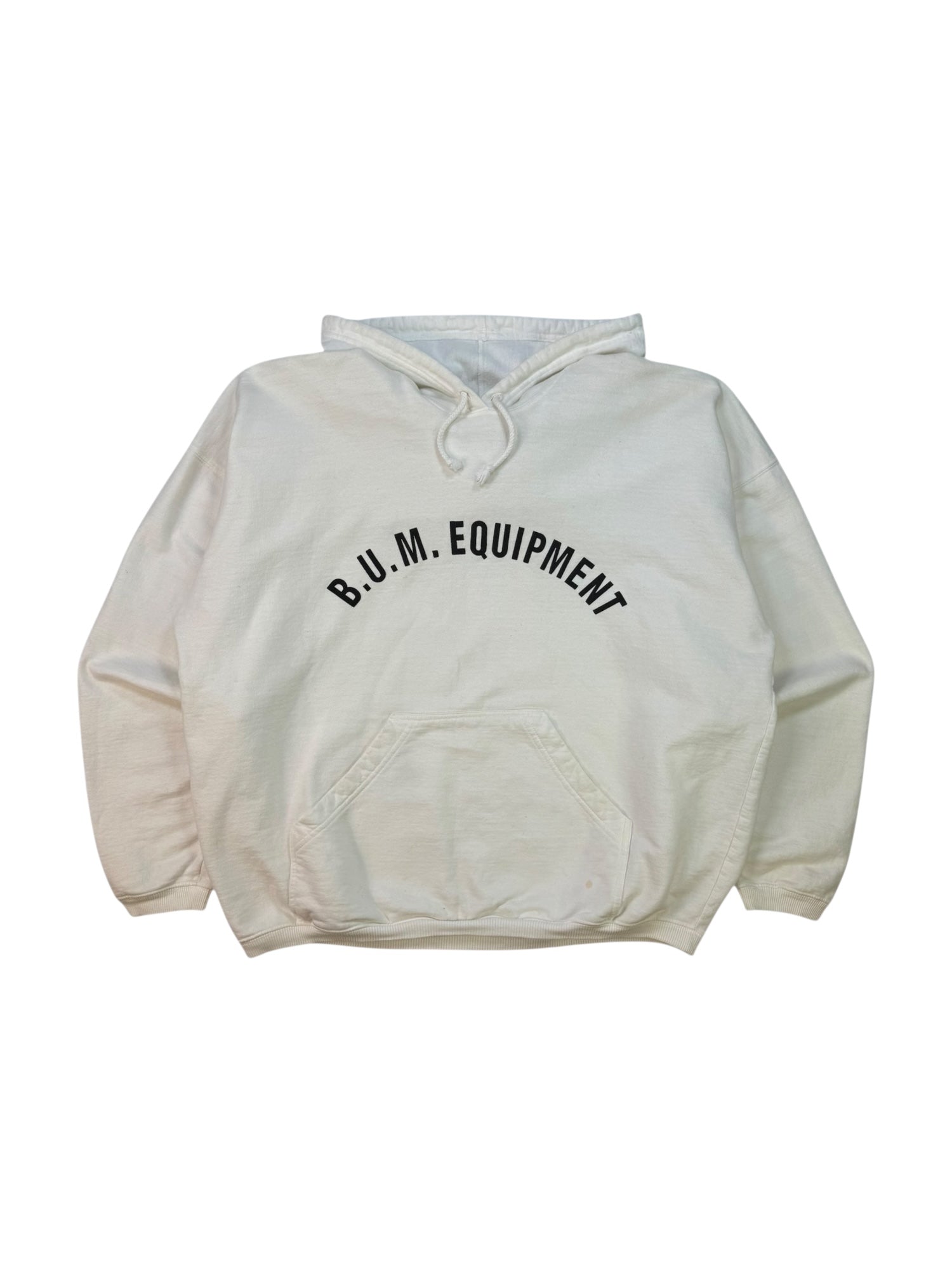 (L) B.U.M Equipment White Hoodie