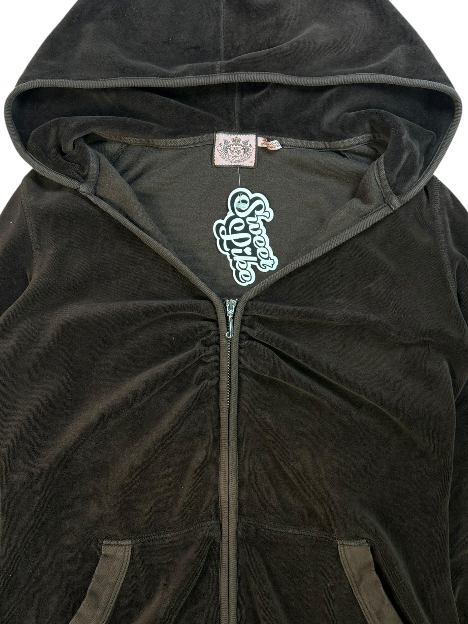 (M) Brown Juicy Couture Velour Zip Up Hoodie