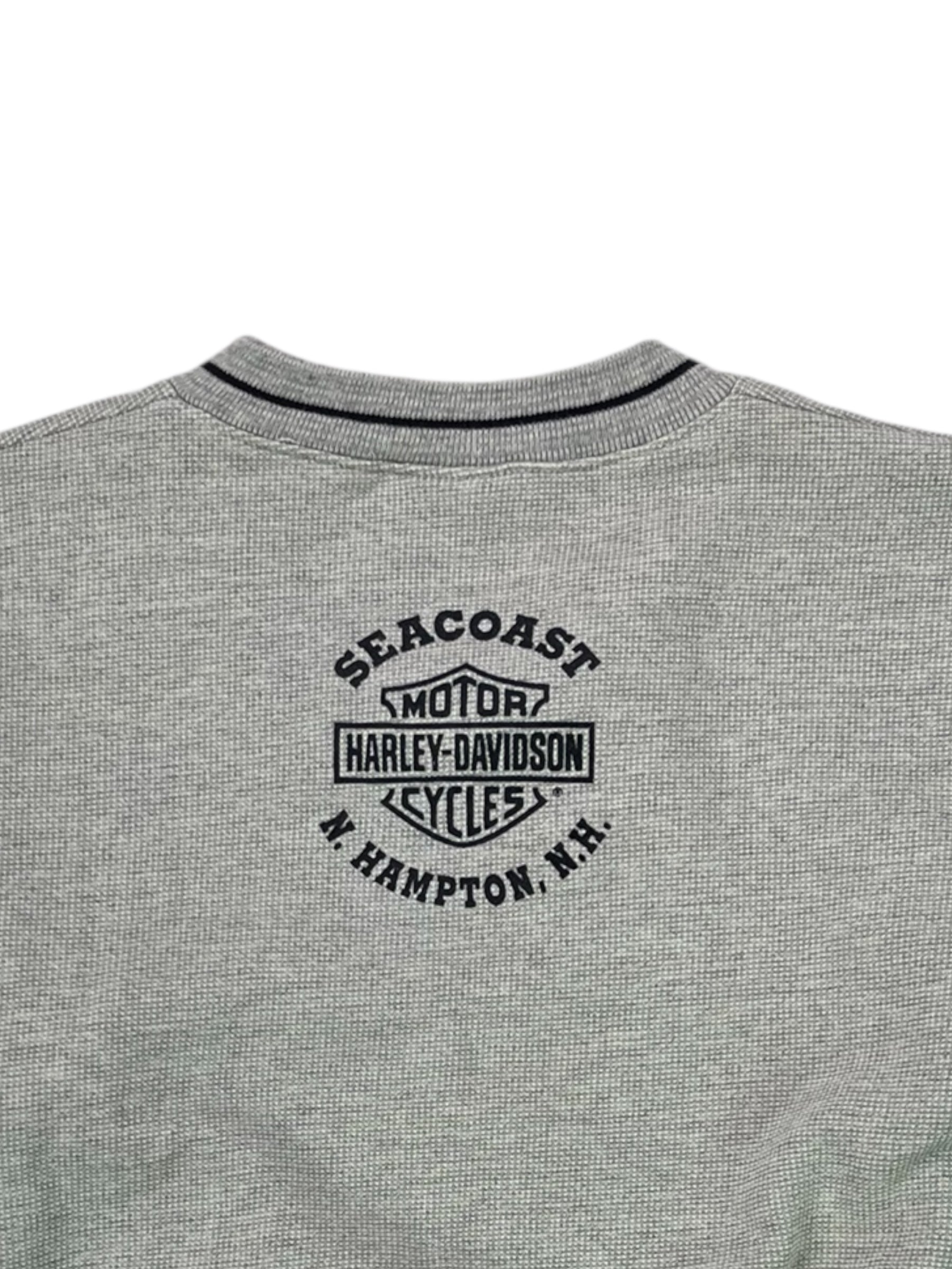 (M) Harley Davidson Waffle Knit Crewneck