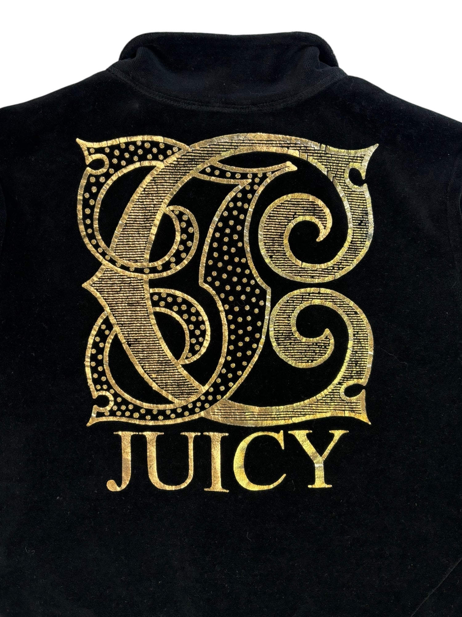 (L) Black and Gold Printed Juicy Couture Zip Up
