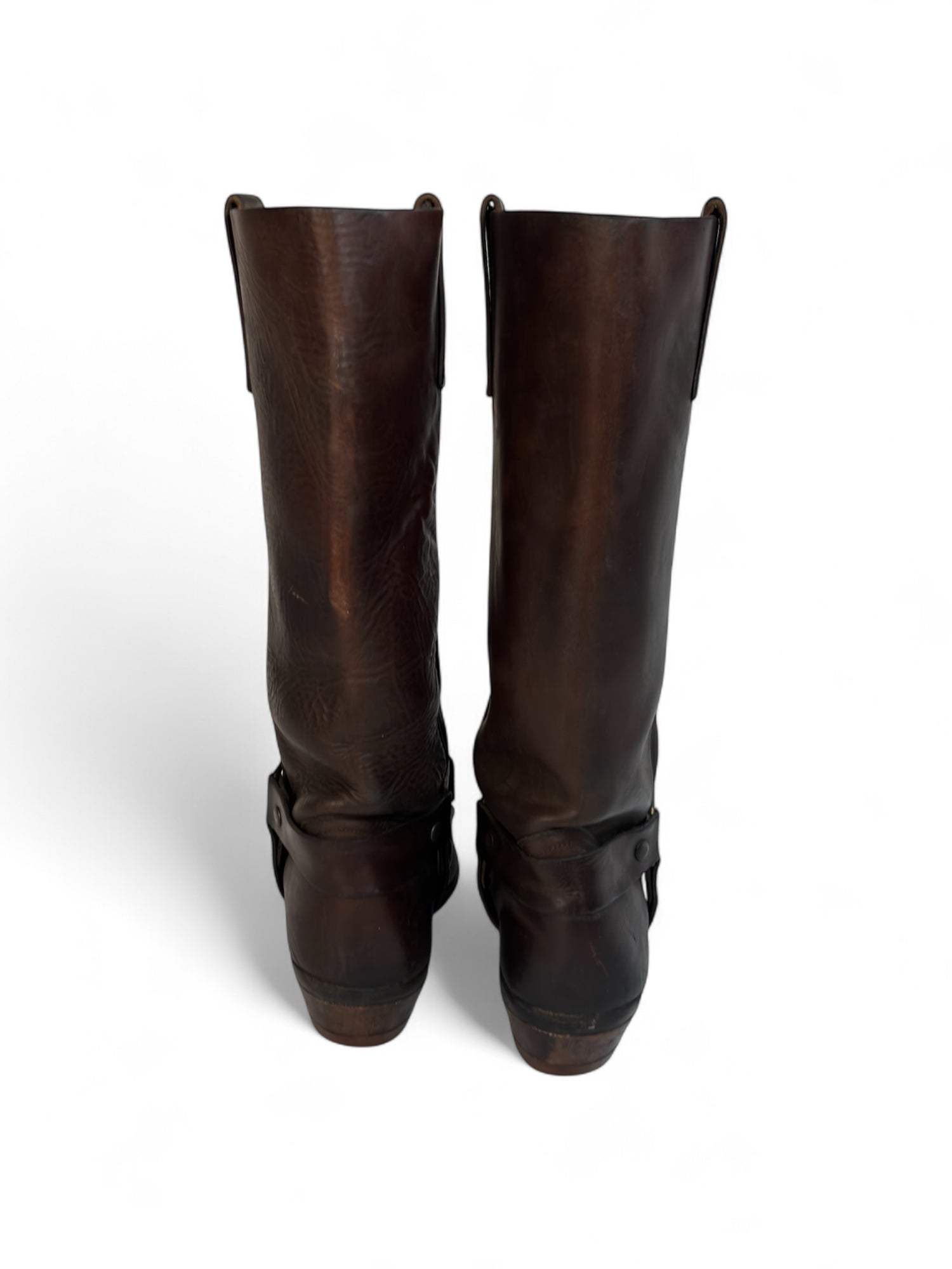 (6) Brown Moto Style Cowboy Boots
