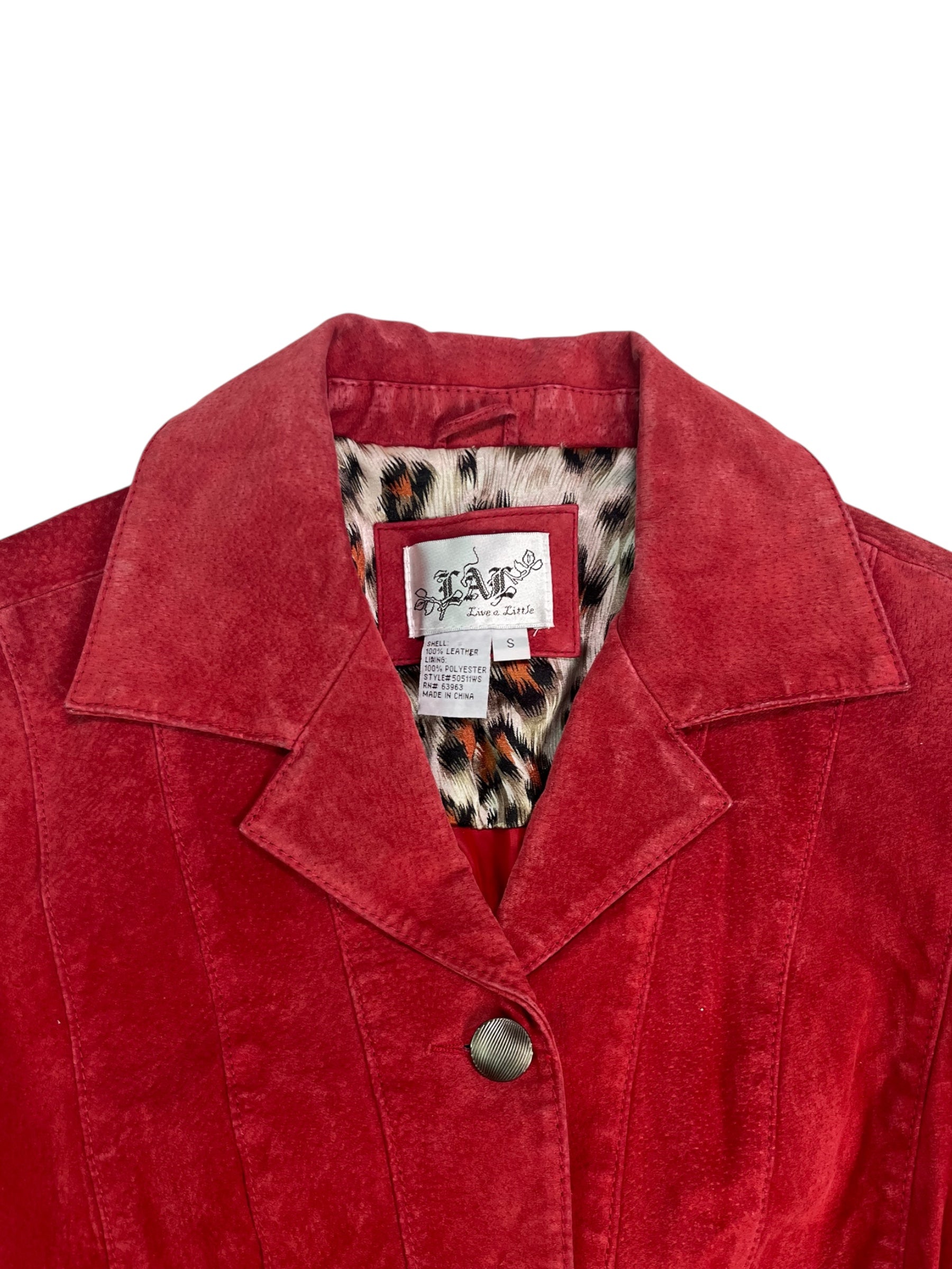 (S) Live a Little Red Suede Jacket