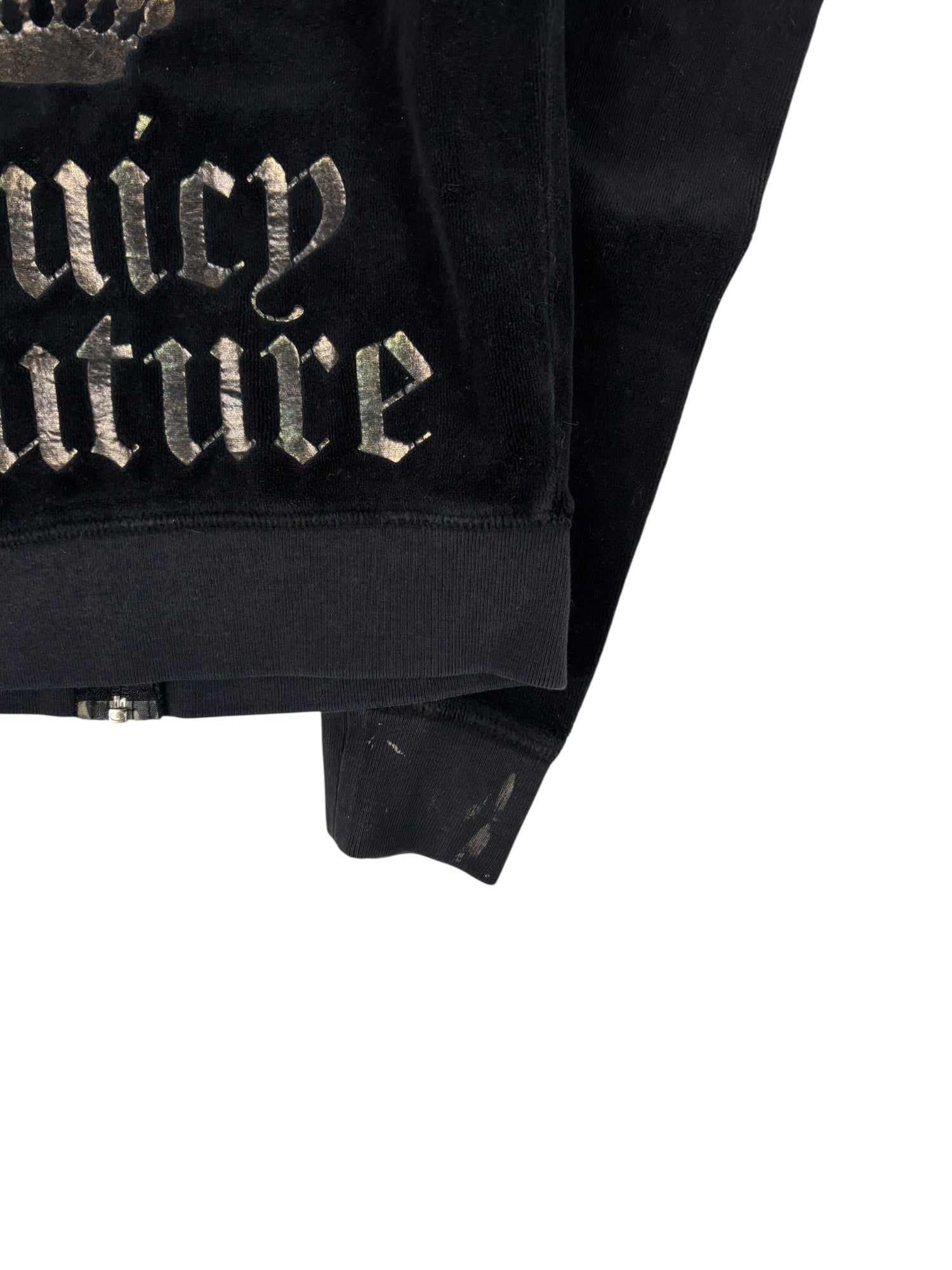 (XS) Black Juicy Couture Velour Zip-up Hoodie