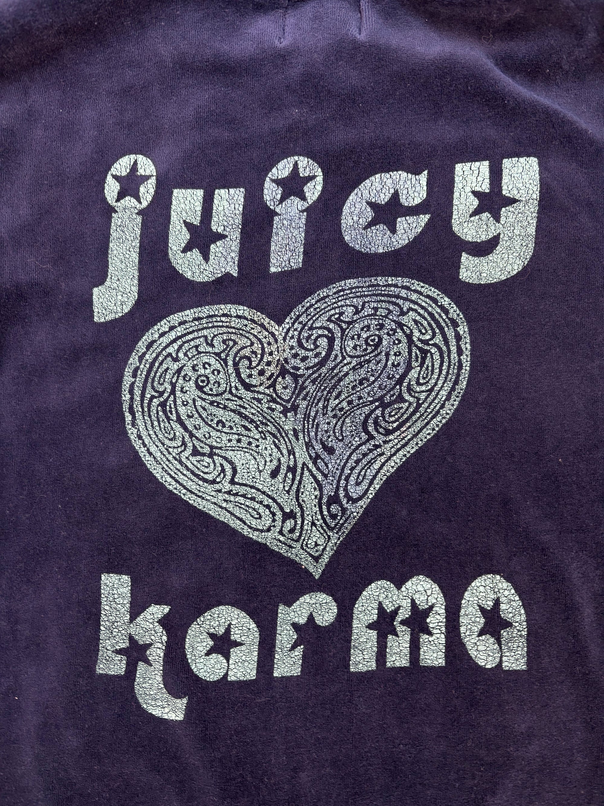 (L) Midnight Blue Karma Juicy Couture Velour Zip-up Hoodie