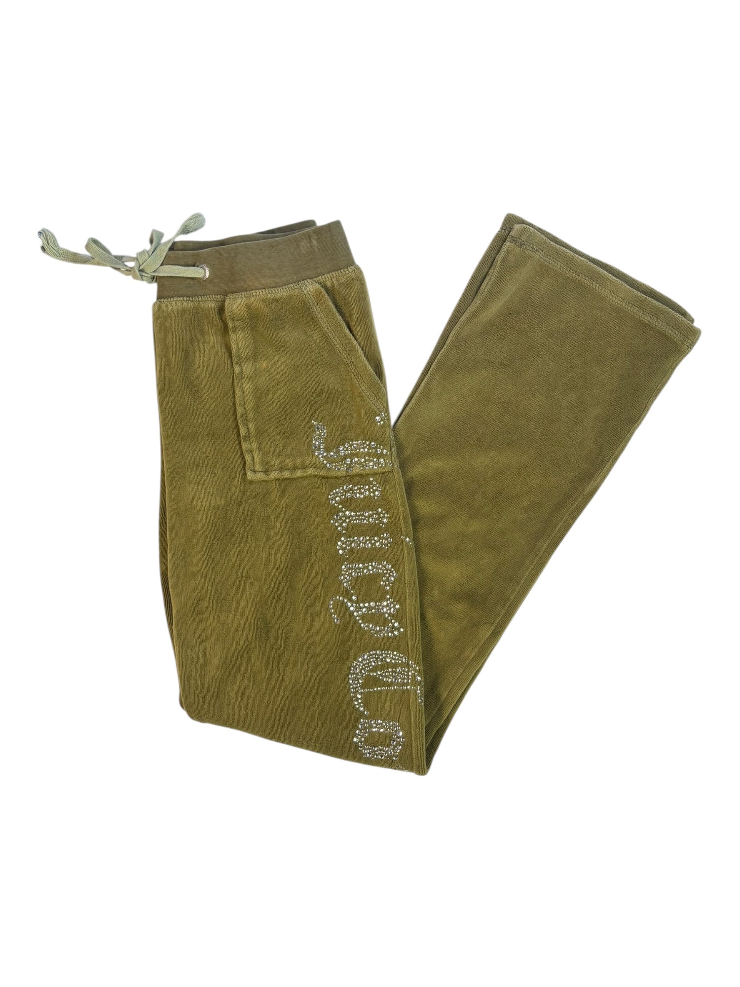 (S) Olive Embellished Juicy Couture Velour Pants