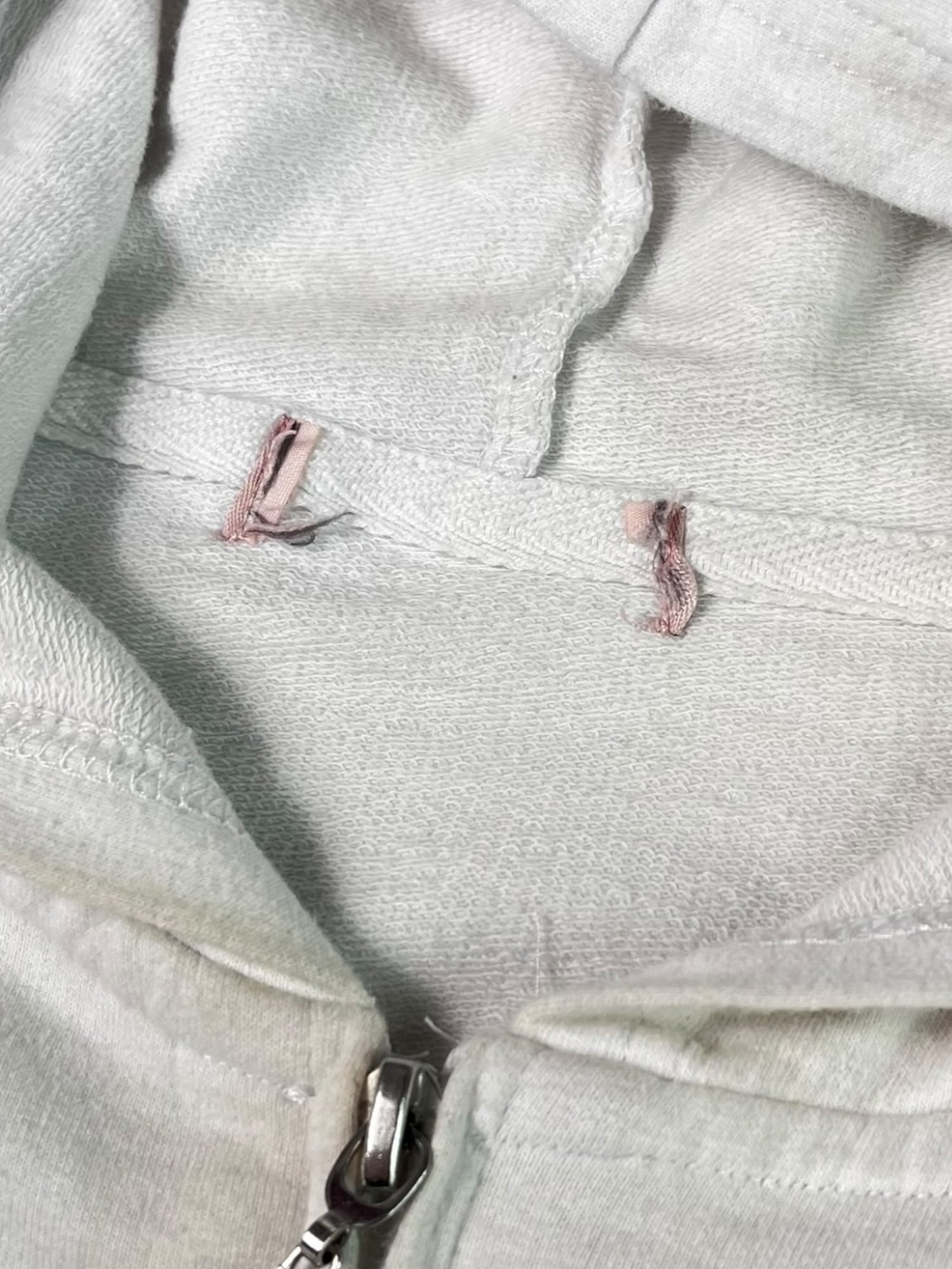 (M) White Rhinestone Embellished Zip Up