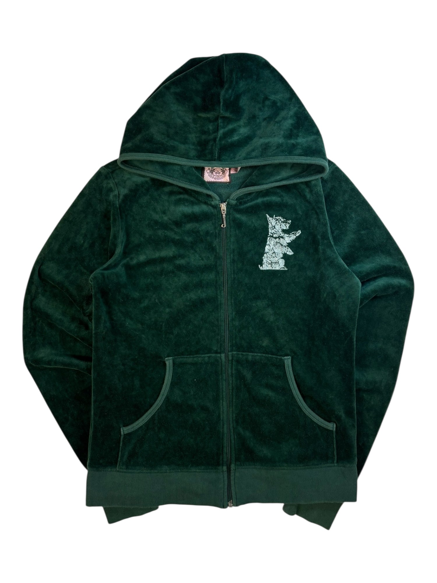 (M) Dark Green Couture Royalty Juicy Couture Zip-up Hoodie