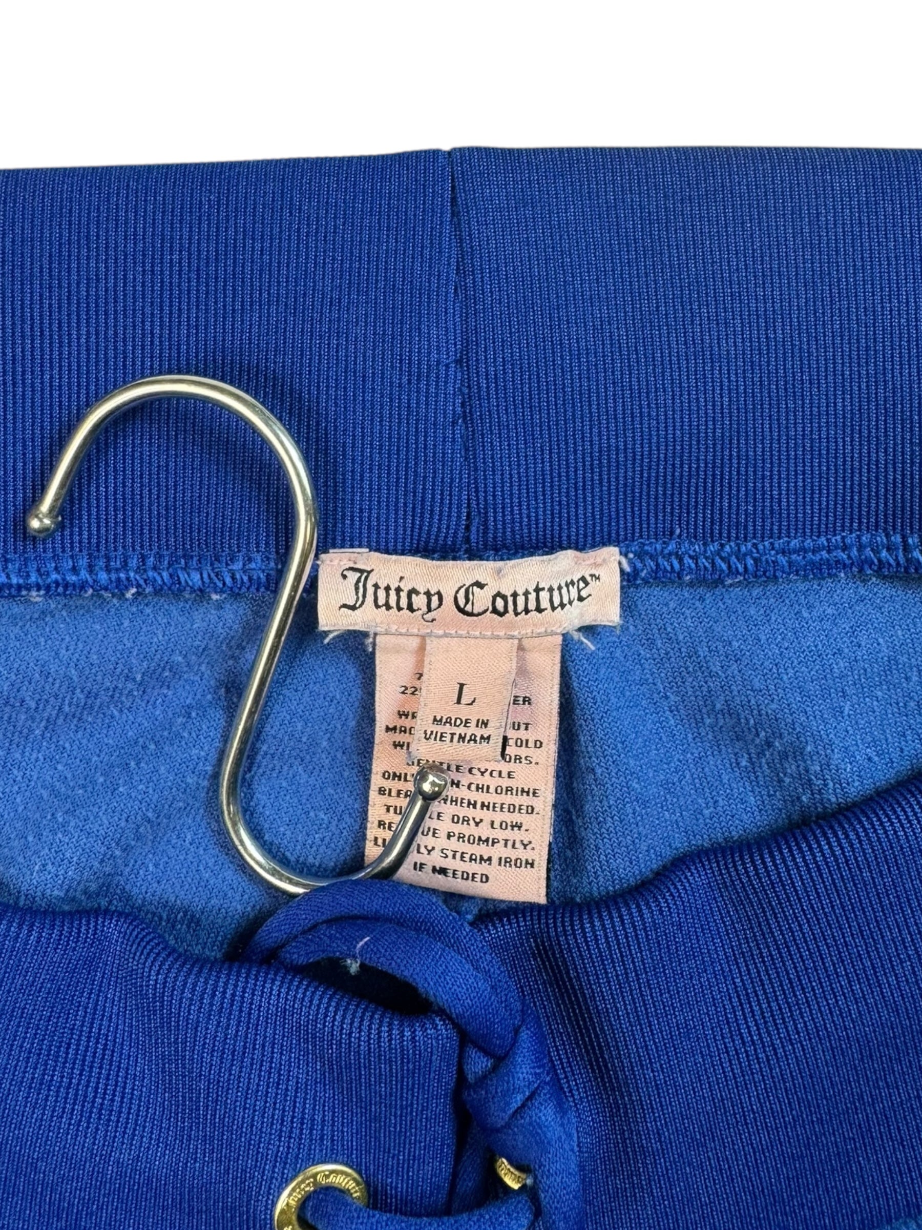 (L) Blue Pocket Detail Juicy Couture Velour Pants