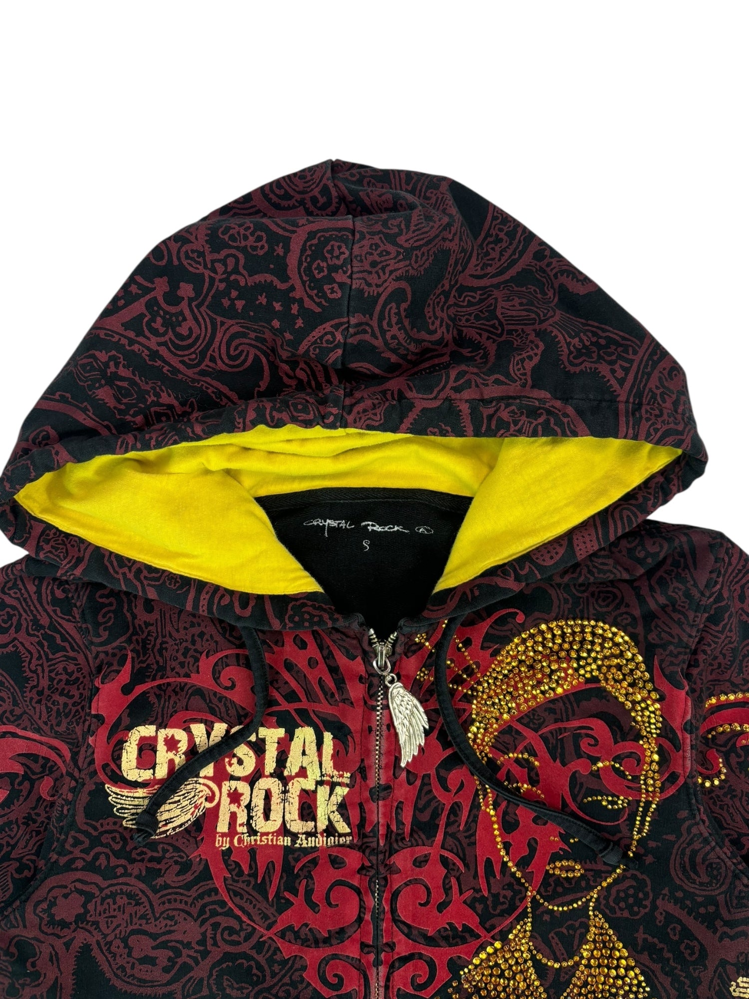 (S) Crystal Rock by Christian Audigier Embellished Hoodie