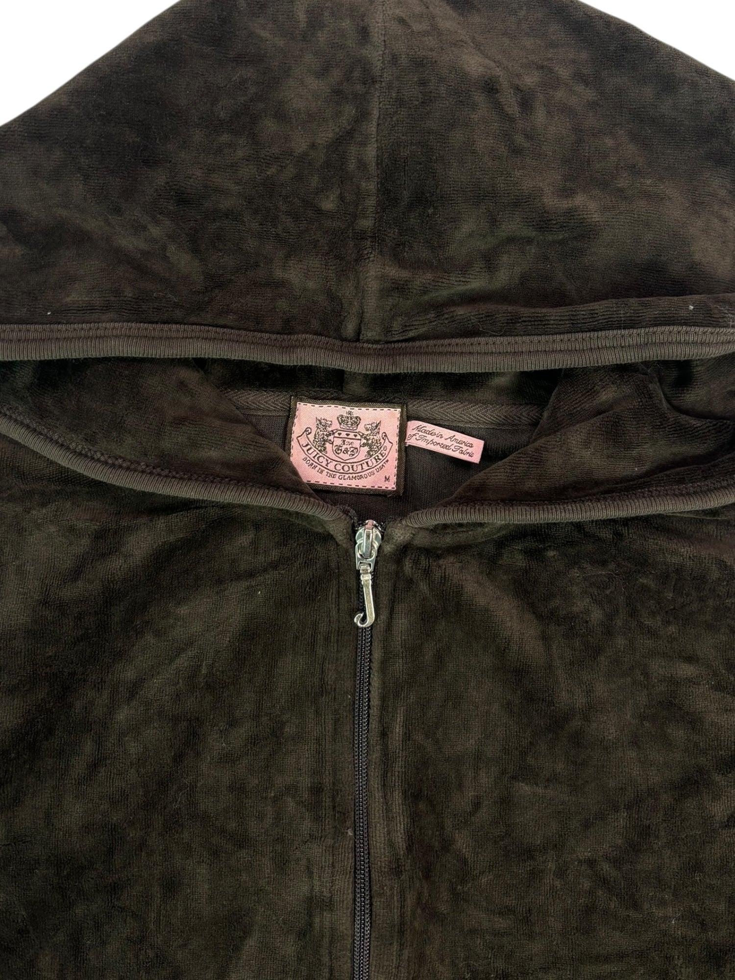 (S) Brown Juicy Couture Velour Zip-up Hoodie
