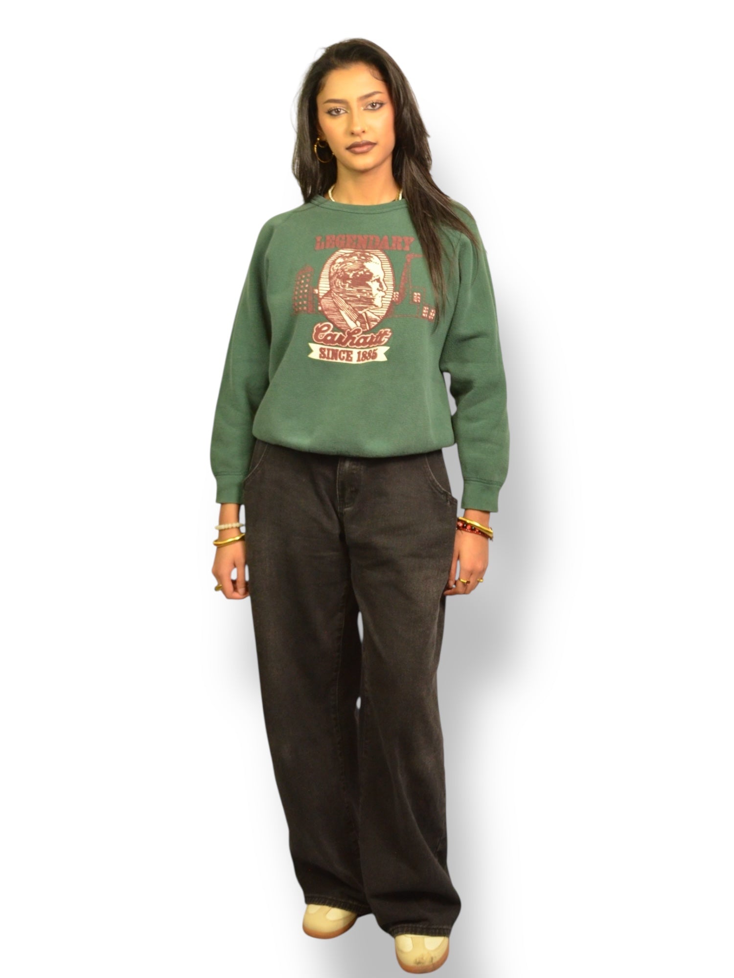 (M) Vintage Carhartt Green Crewneck