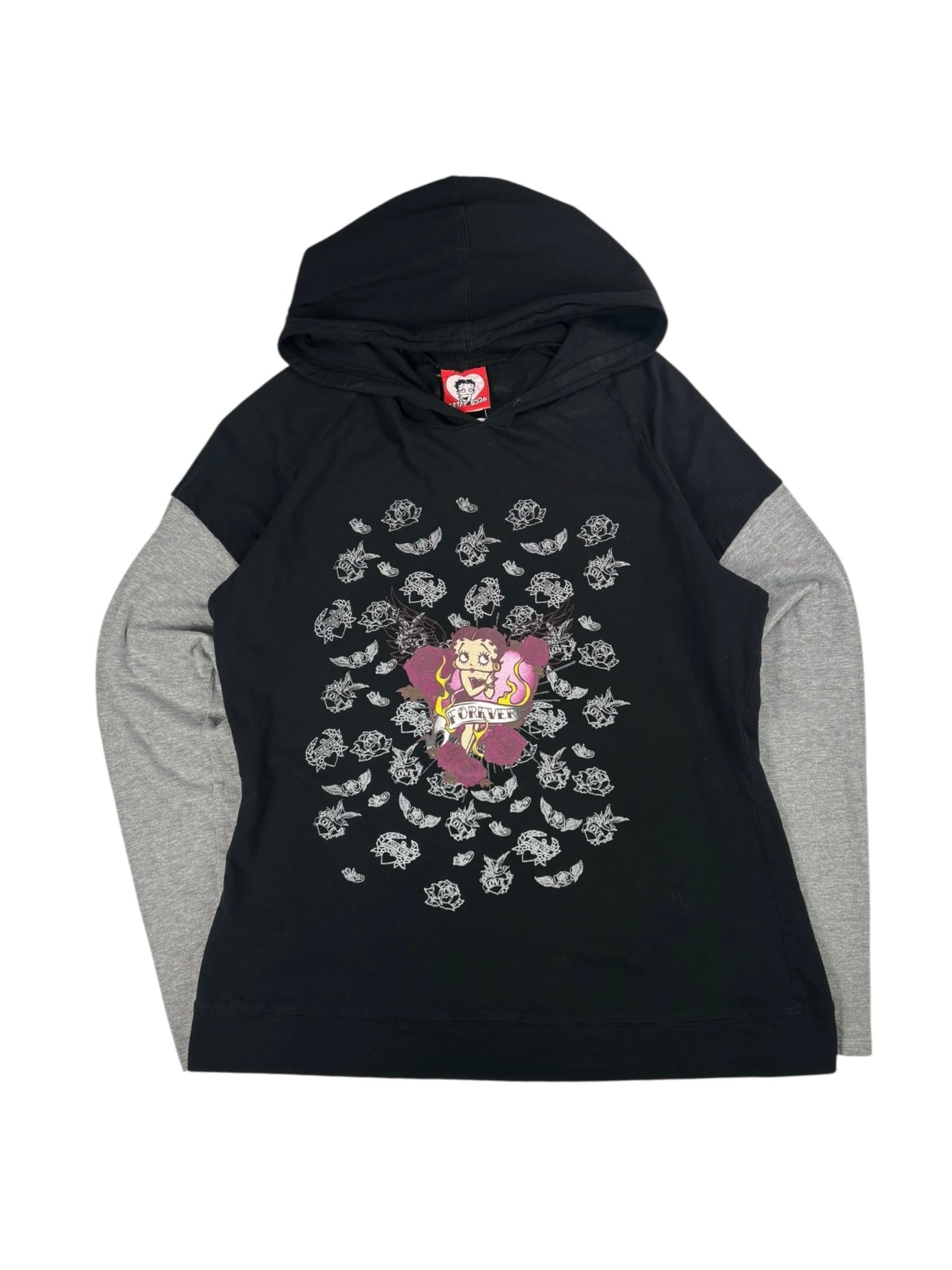 (M) Betty Boop Hooded Long Sleeve