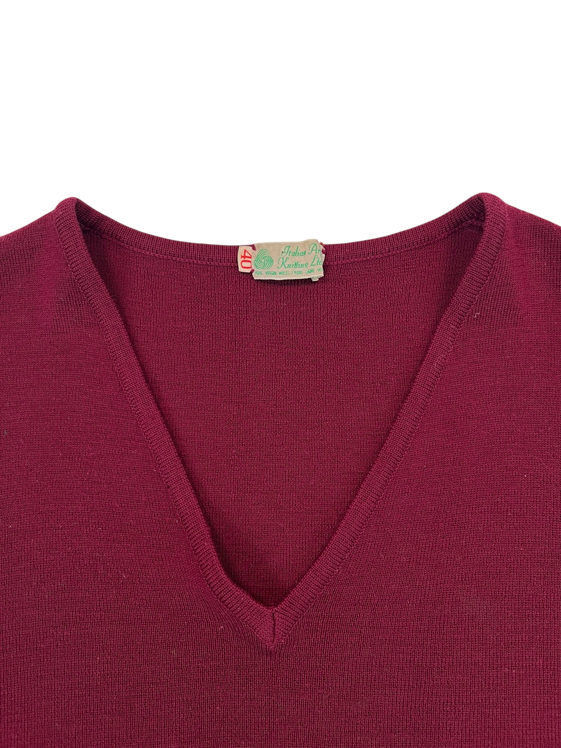 (L) Vintage Wool Burgundy Sweater Vest