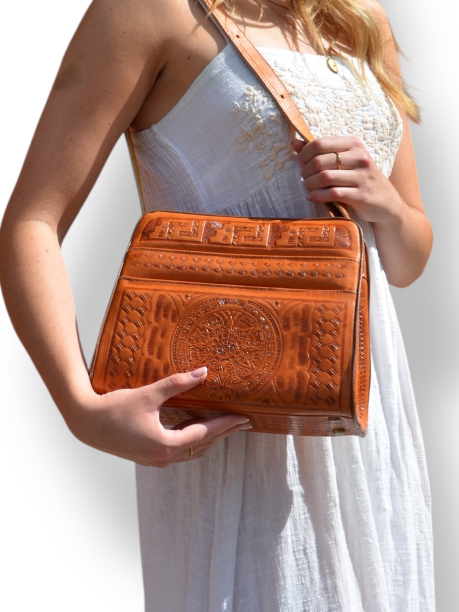 Vintage Embossed Leather Purse