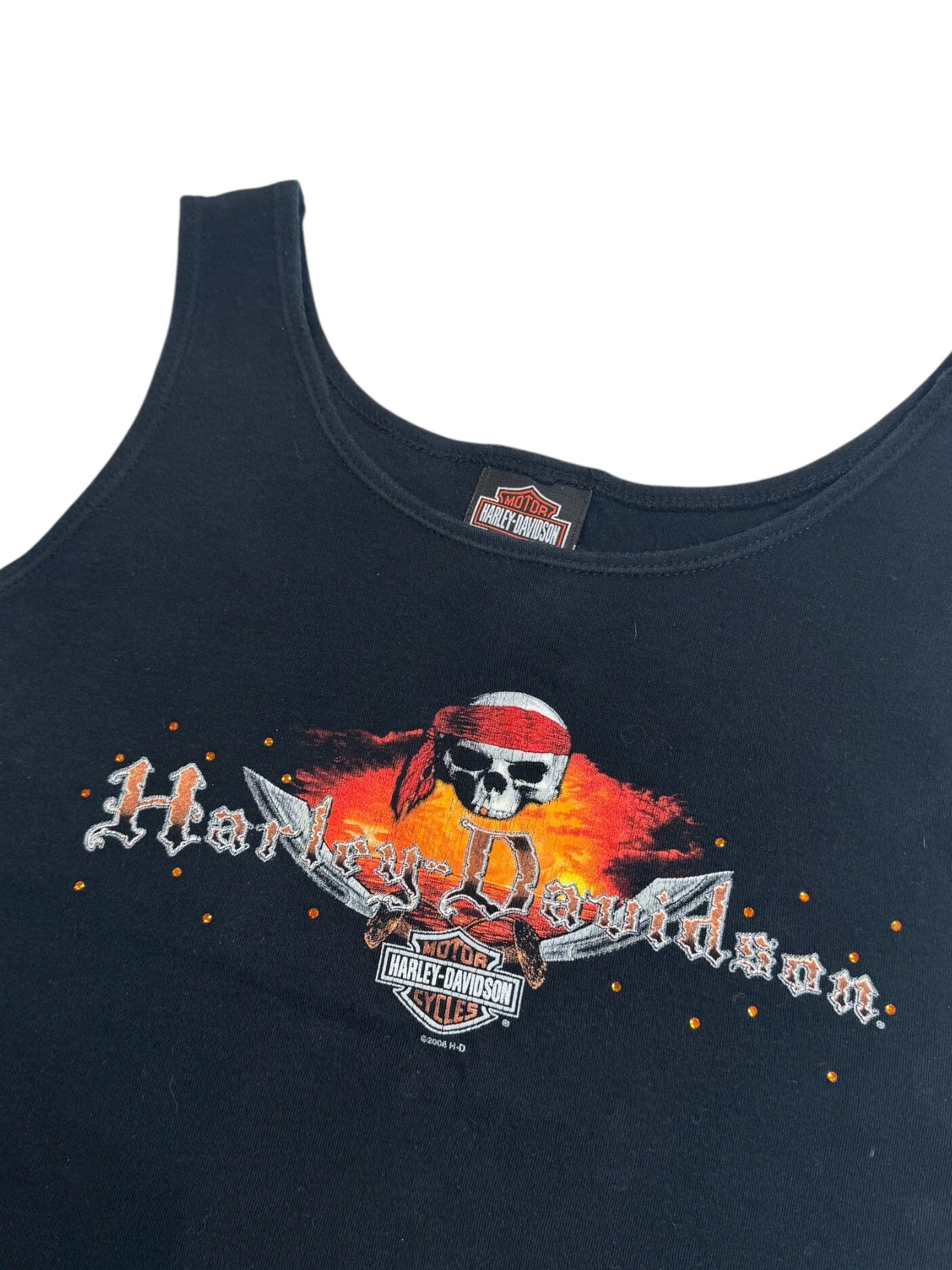(M) Harley Davidson Skull Tank