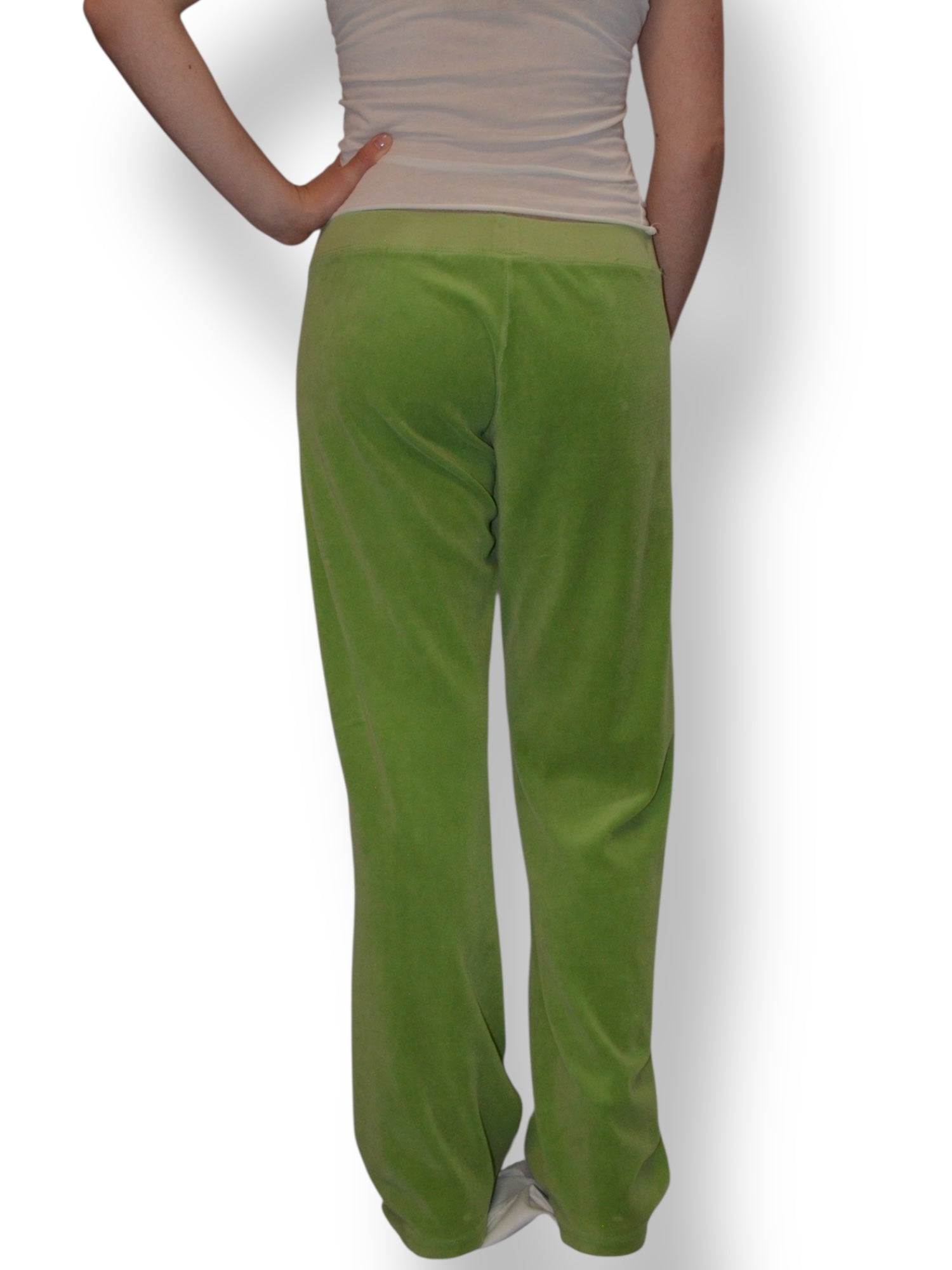 (M) Lime Green printed Juicy Couture Velour Pants