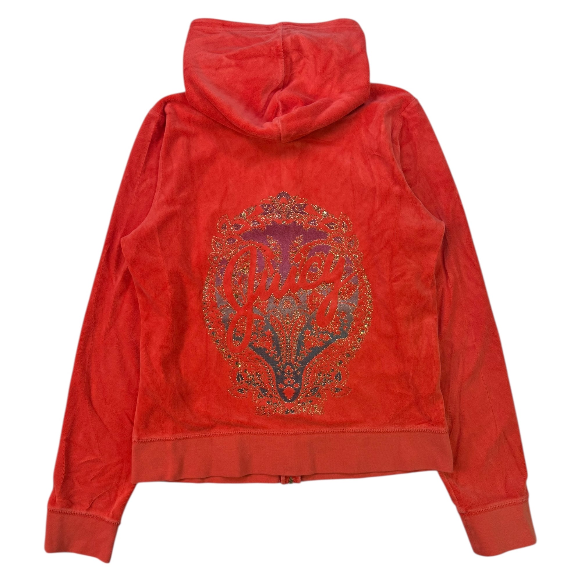 (L) Coral Juicy Couture Velour Zip-up