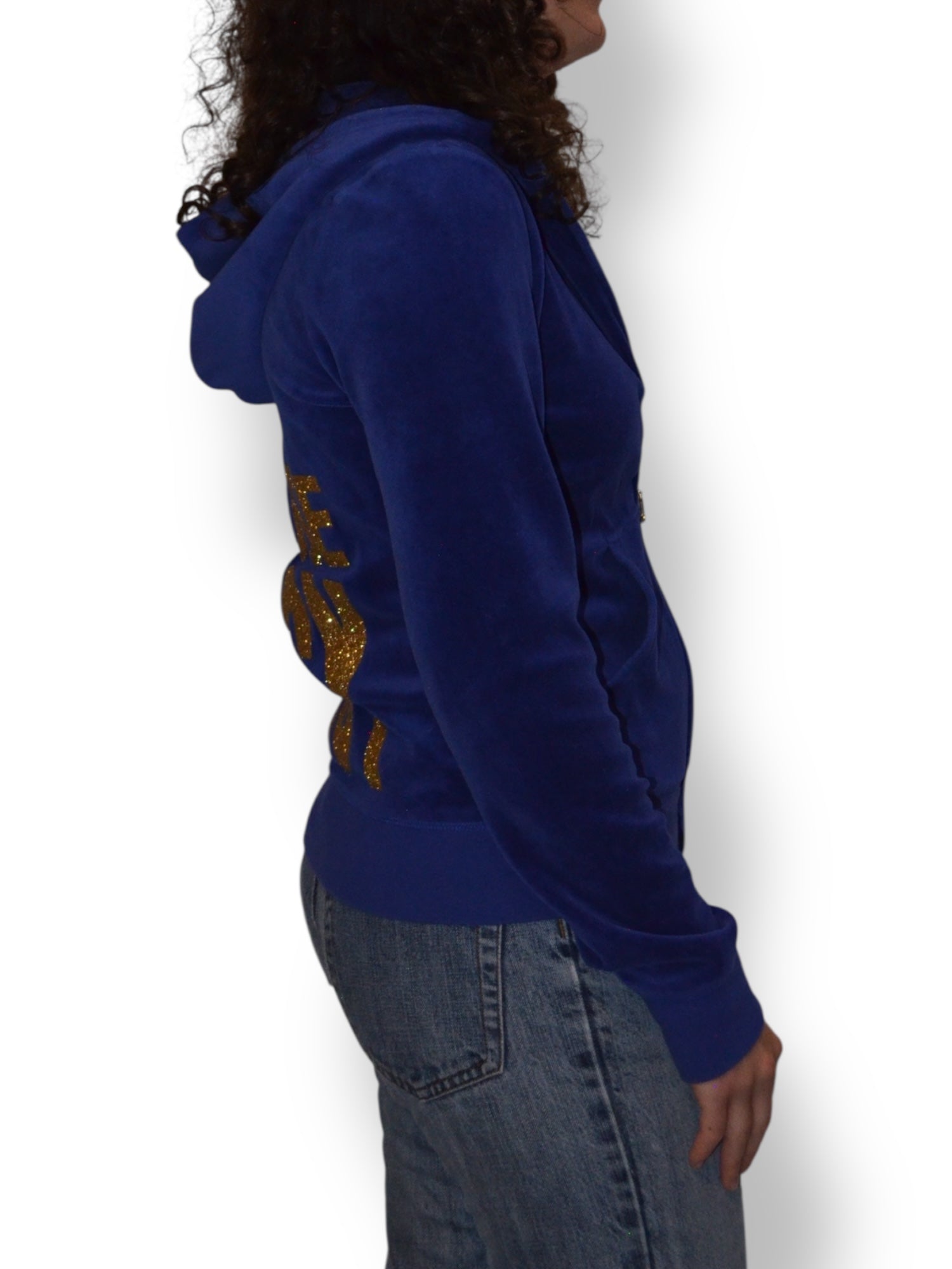 (M) Blue Juicy Couture Velour Zip Up Hoodie