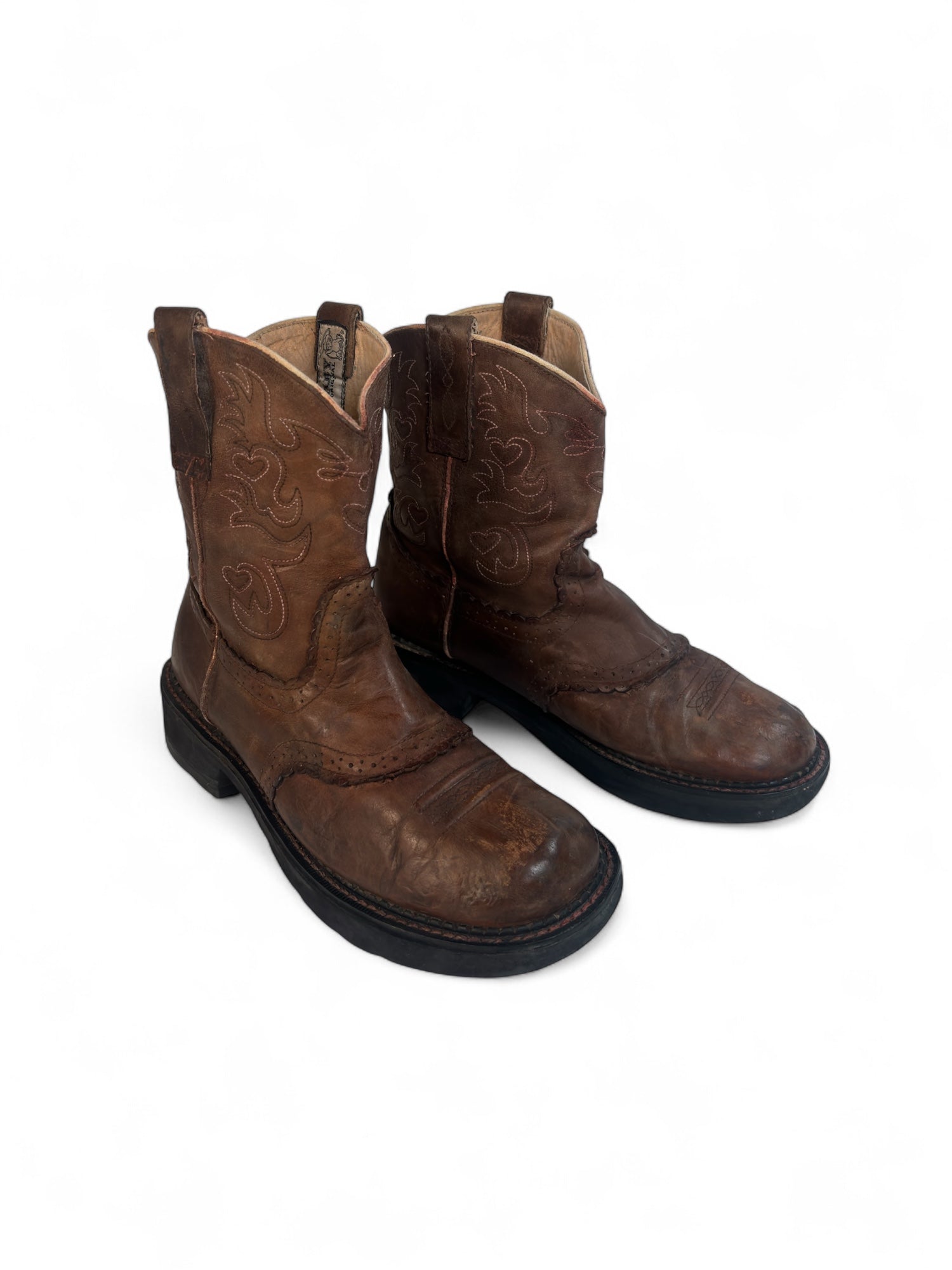 (9) FATBABY Brown Cowboy Boots