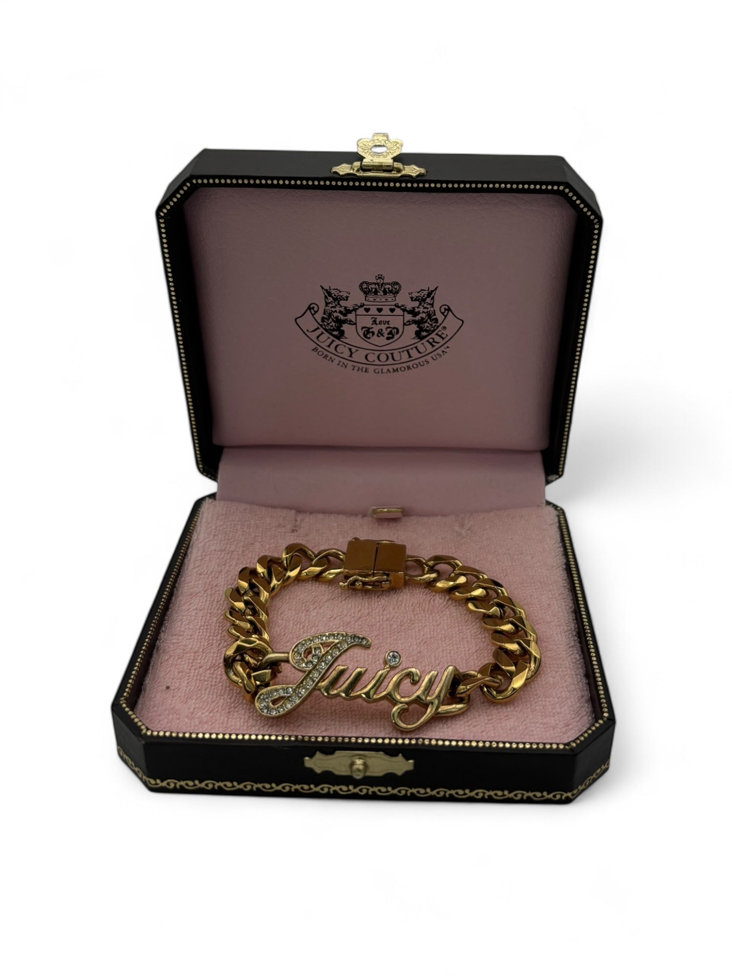 (O/S) Gold Juicy Couture Rhinestone Juicy Bracelet