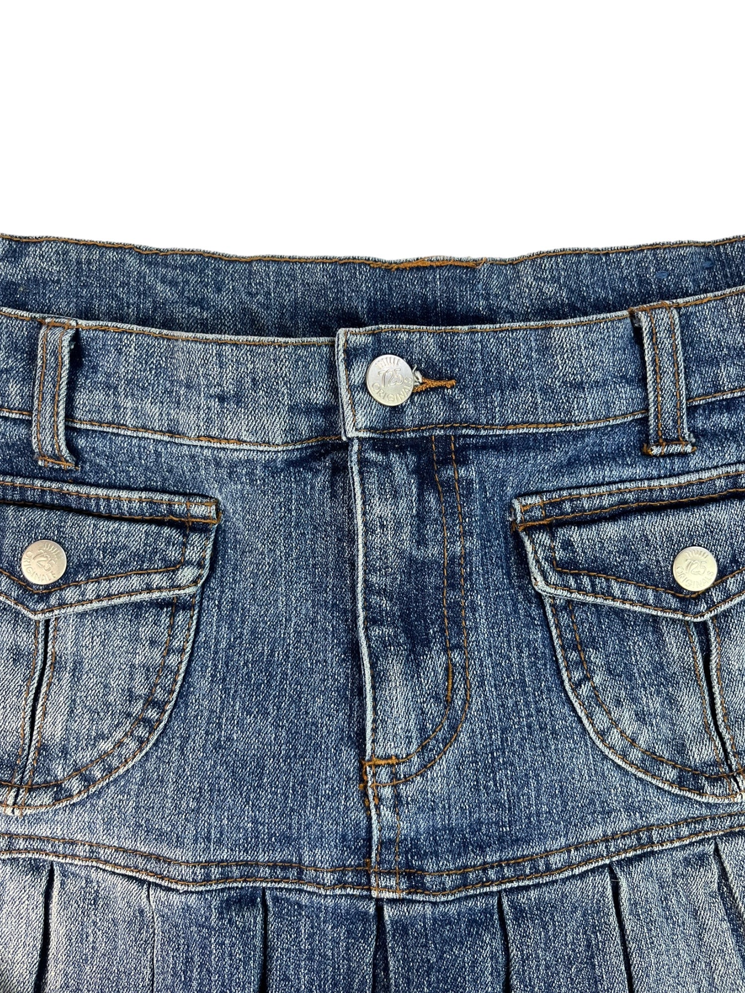 (M) Levi’s 725 Denim Pleated Mini Skirt
