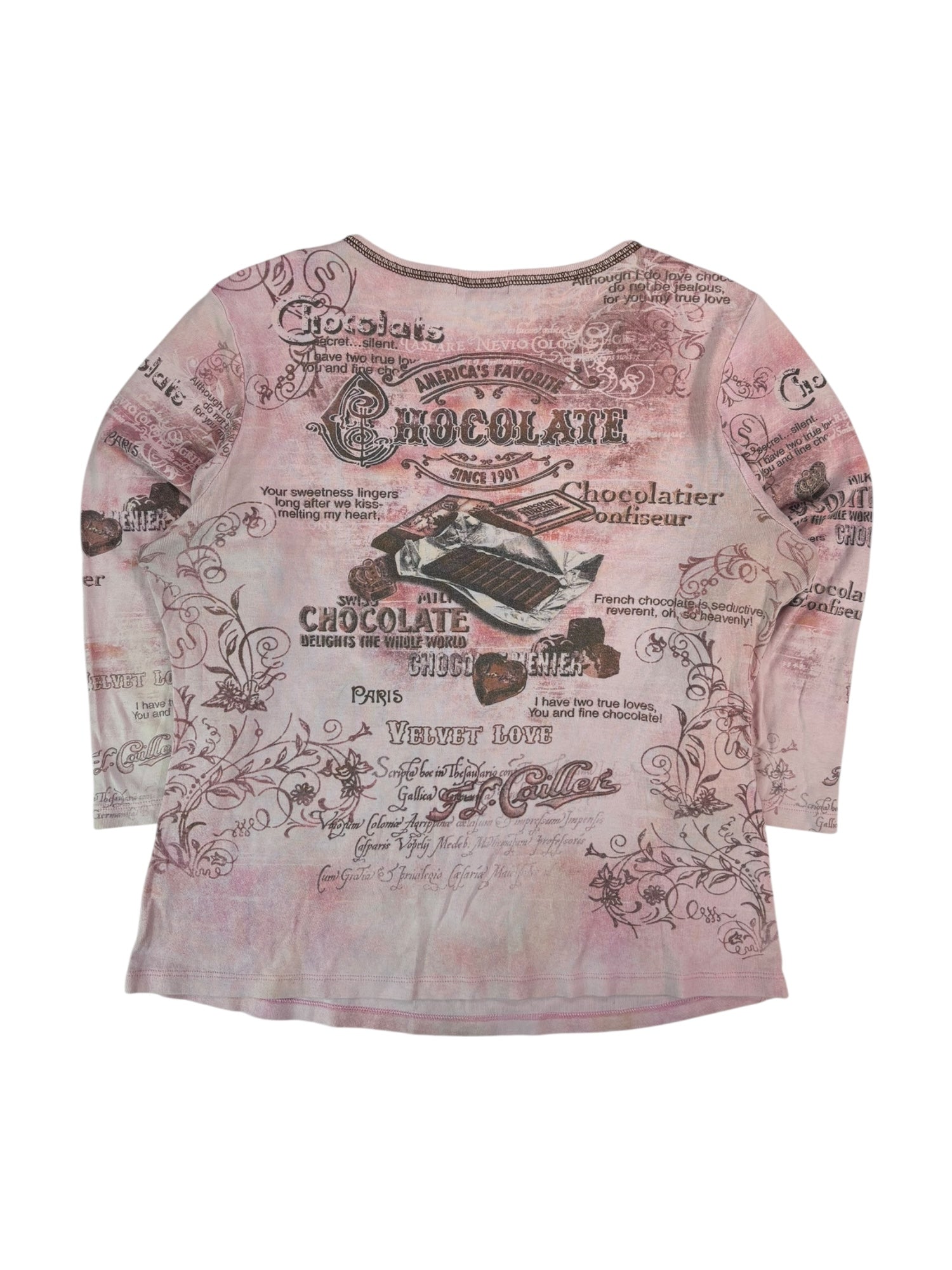 (L) Cactus Pink Chocolate 3/4 Sleeve Shirt