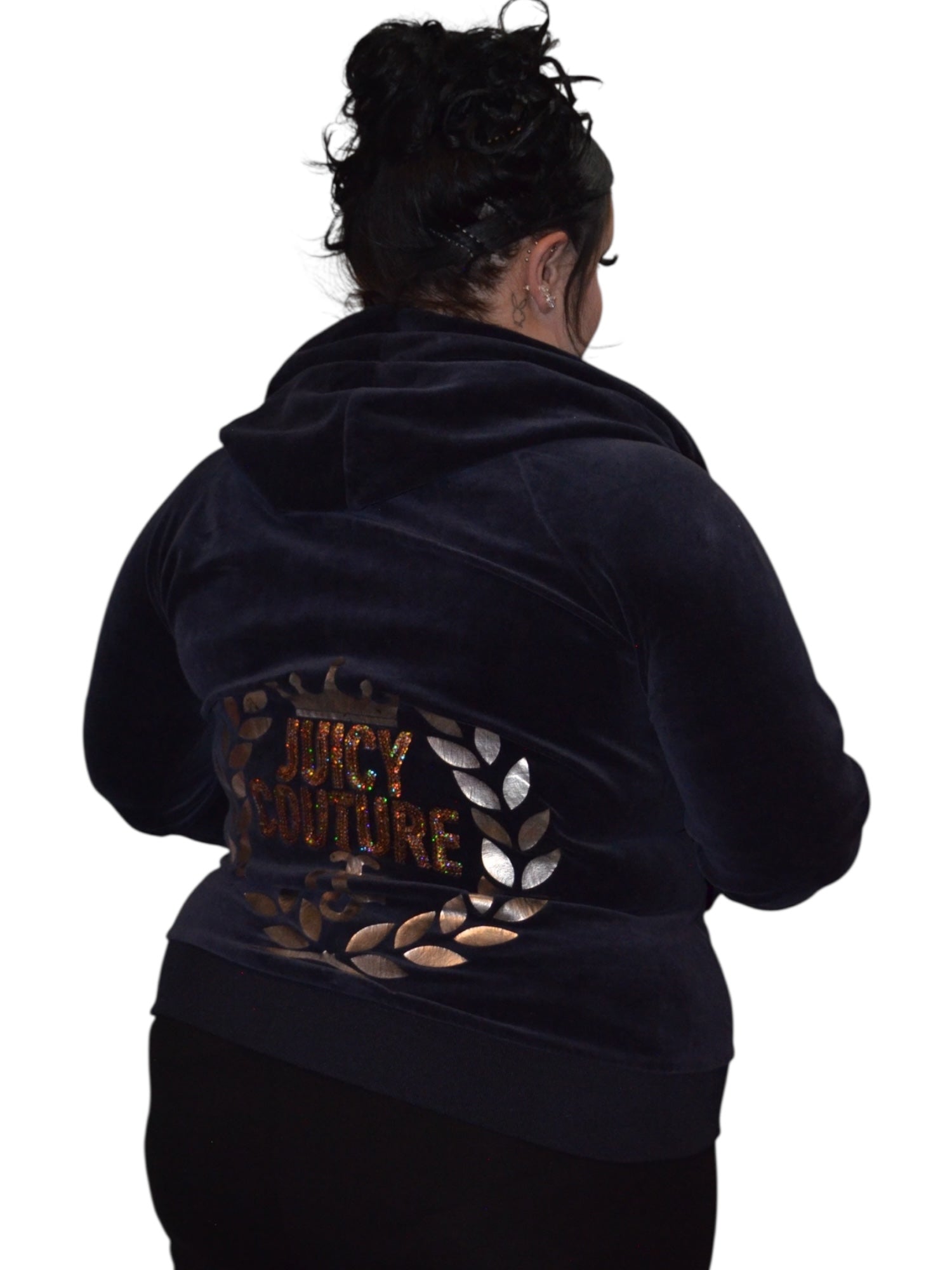 (XL) Midnight Blue with Sequin Graphic Juicy Couture Top