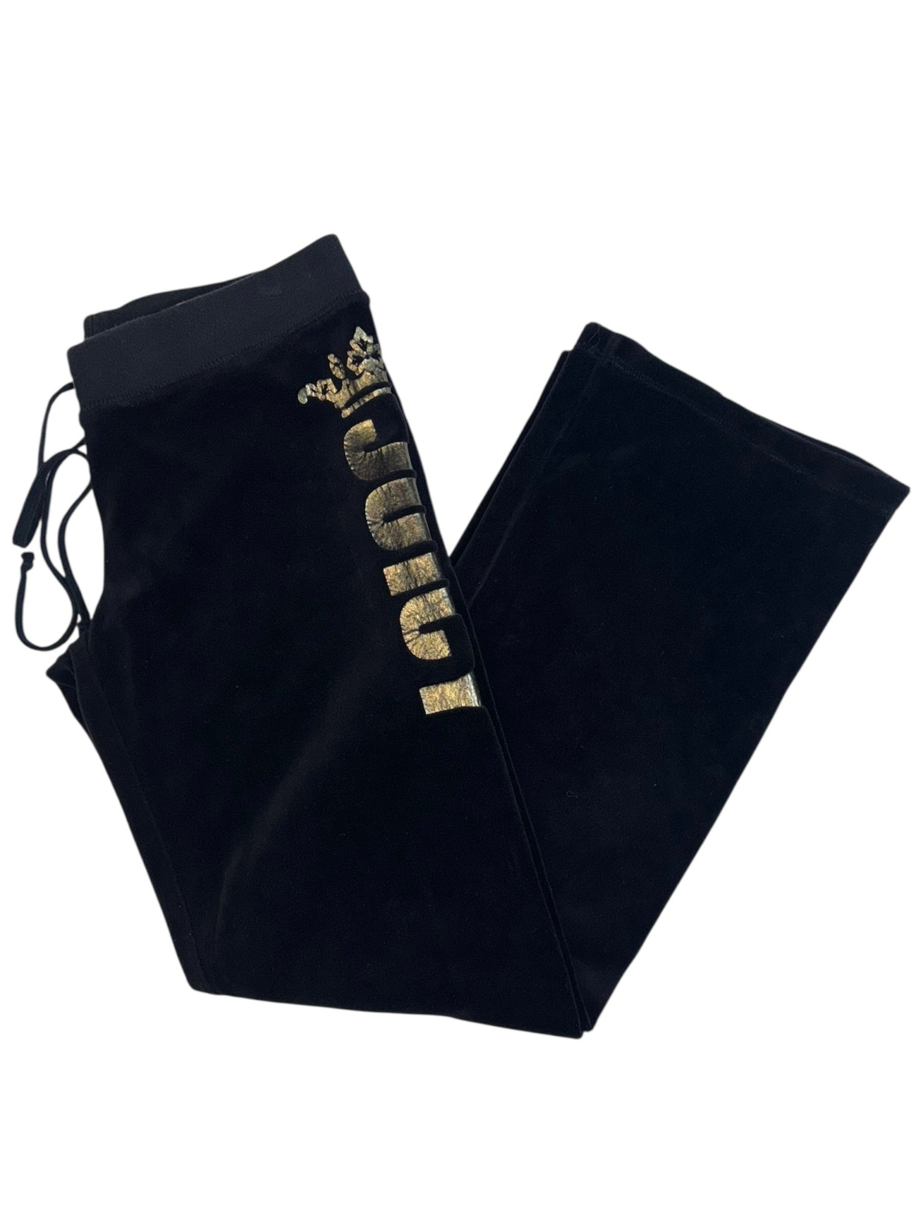 (XS) Black Printed Juicy Couture Velour Pants