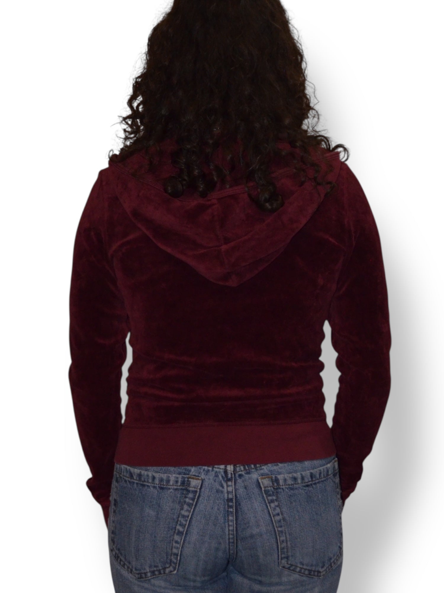 (S) Wine Juicy Couture Velour Zip Up Hoodie