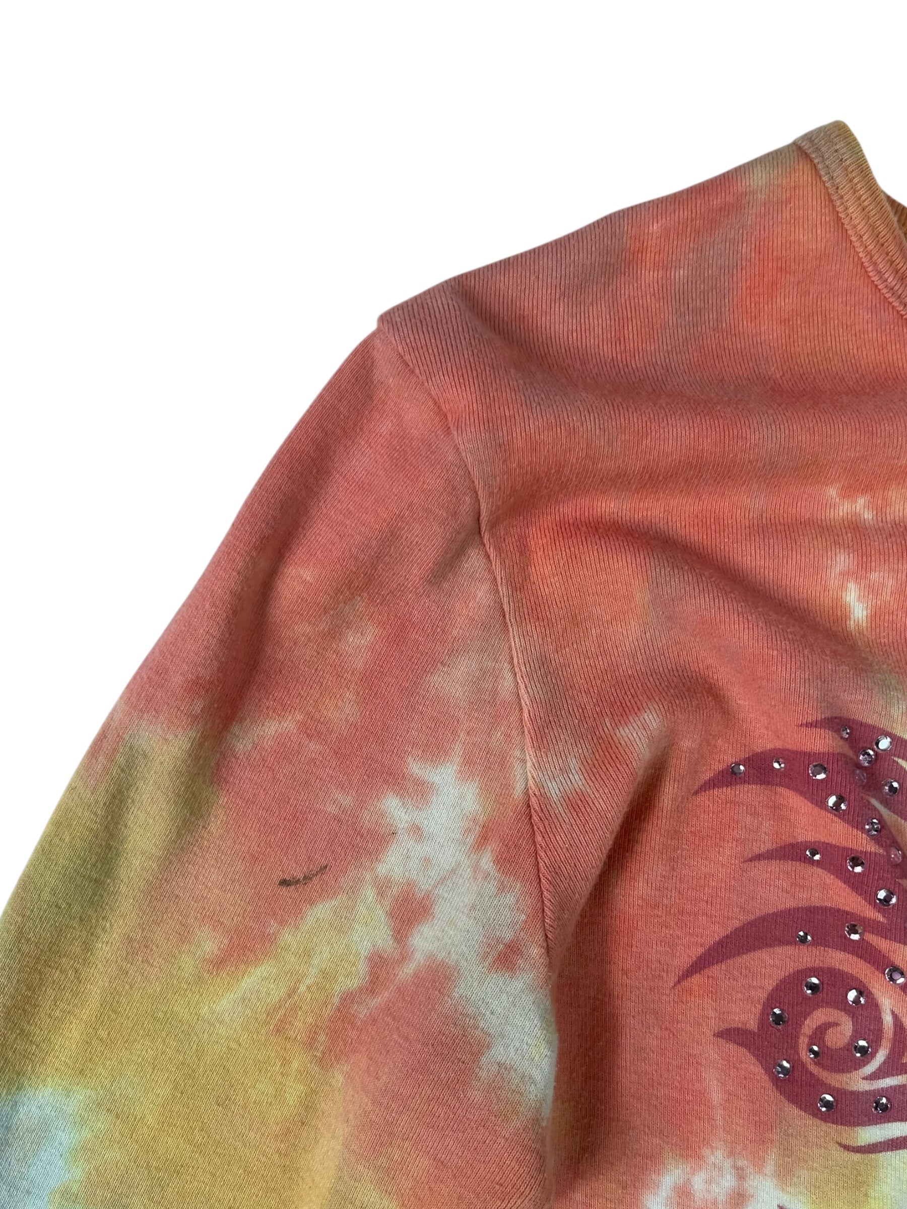(M) Harley Davidson Embellished Tie-Dye Long Sleeve